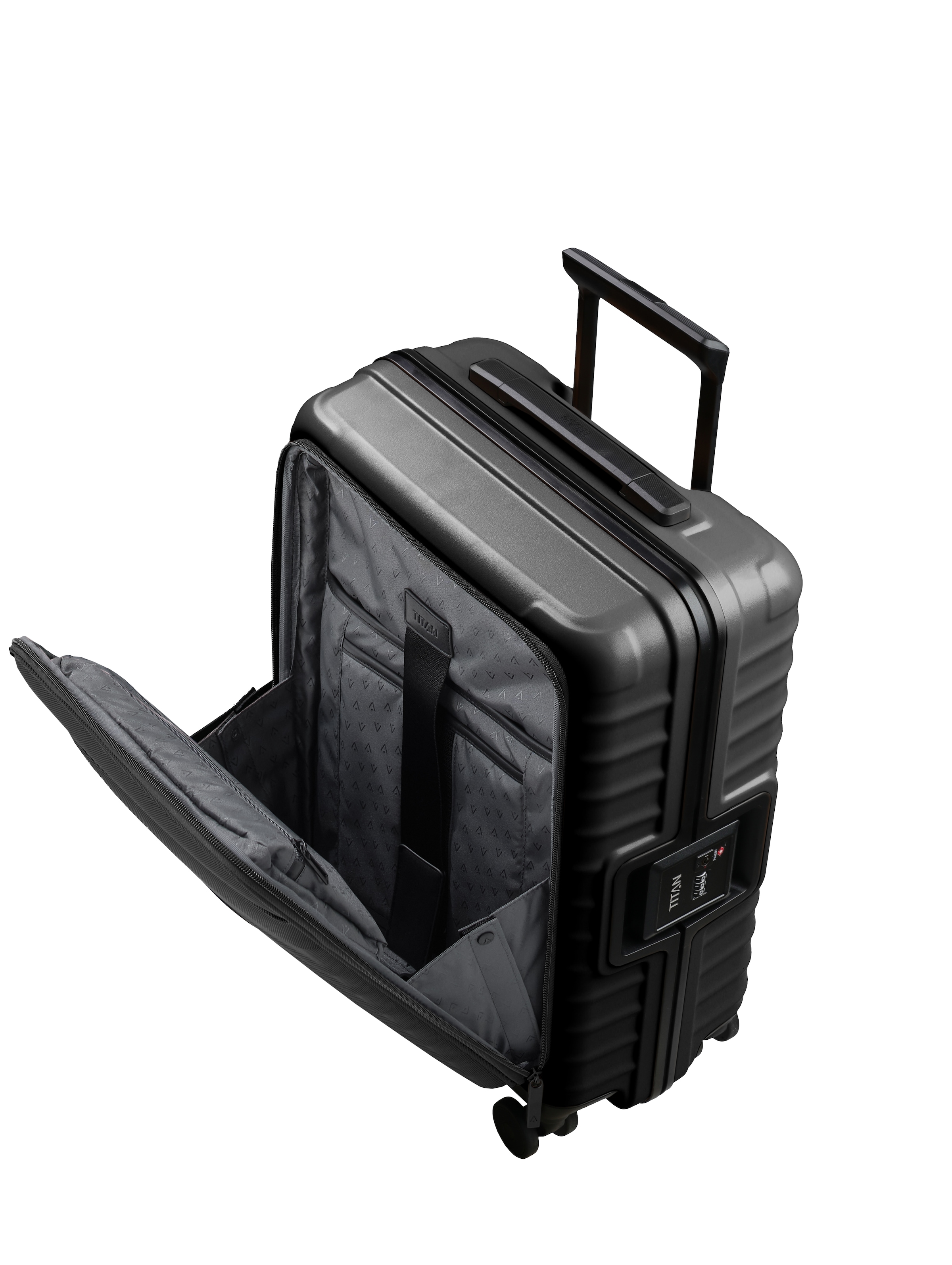 TITAN - Made in Germany Trolley »OVERSEAS Koffer Hartschale« 42 litre 4 Rollen avec serrure TSA, agencement intérieur intelligent