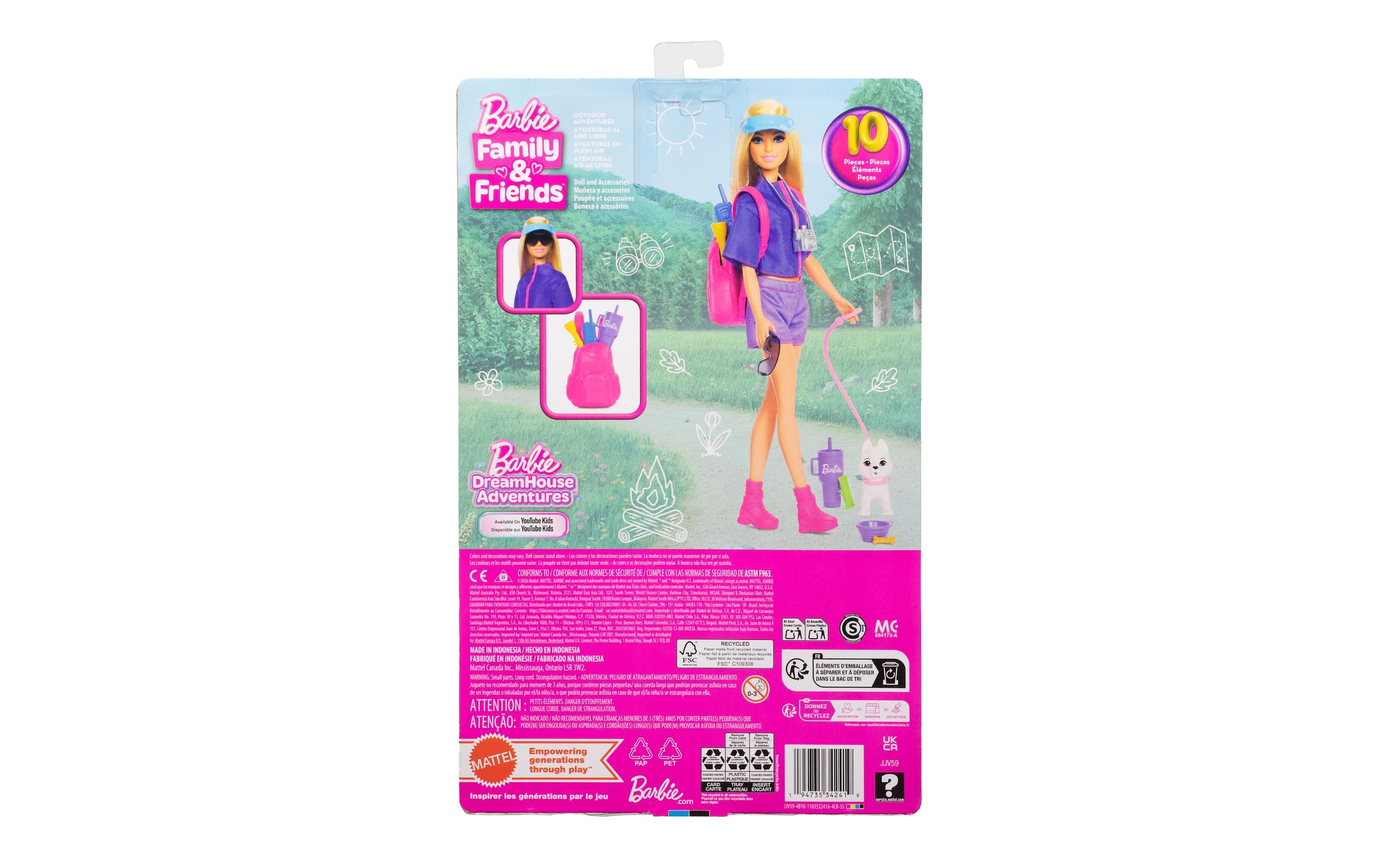 Barbie Anziehpuppe »Barbie Outdoor Adventure Malibu« inklusive Accessoires