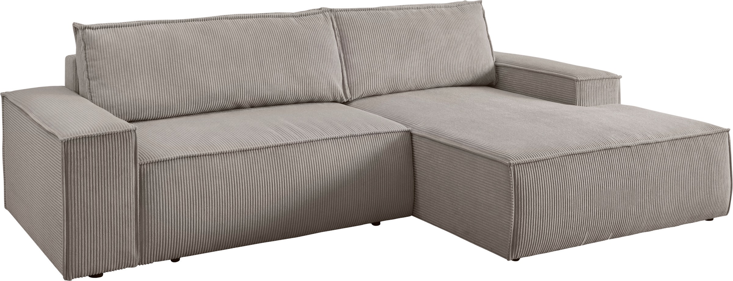 Home affaire Ecksofa »SHERWOOD L-Form, 267 cm - OTTO. Verlässliche Qualität.« Schlaffunktion mit Bettkasten (210x136 cm), Cord, Vintage, Samtvelours