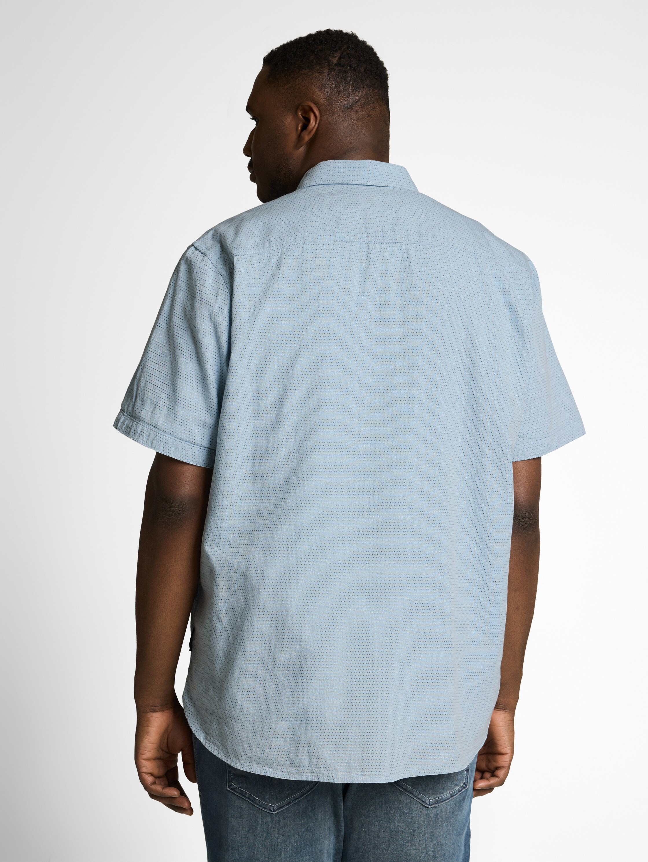 TOM TAILOR PLUS Kurzarmhemd mit Minimalprint - Grosse Grössen