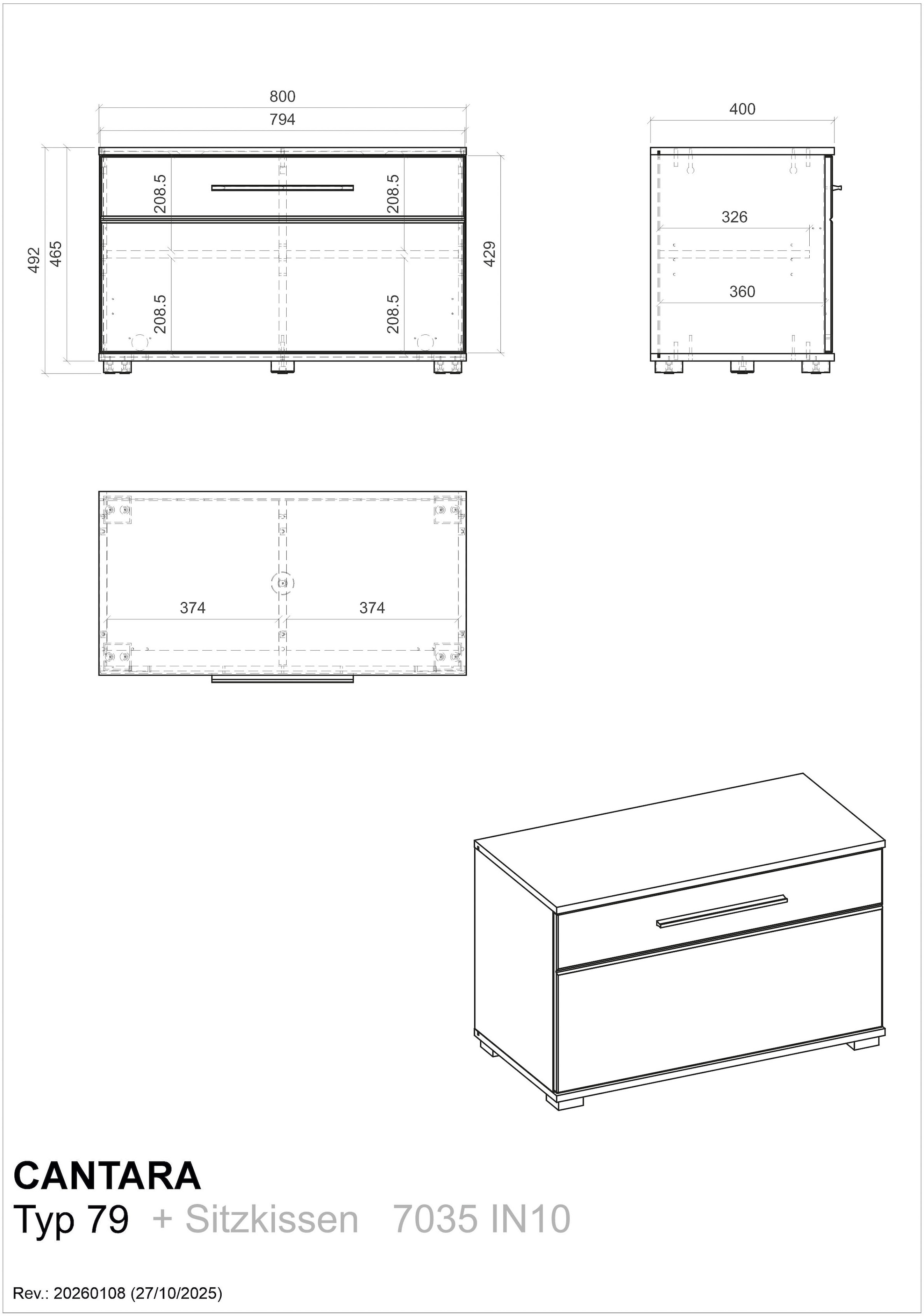 Home affaire Banc rembourré »Cantara, Garderobenbank mit Klappe, Sitzbank in zwei Farben« 2 cuis tlg. inkl. Sitzkissen, Platz für ca. 6 Paar Schuhe, 80 cm breit