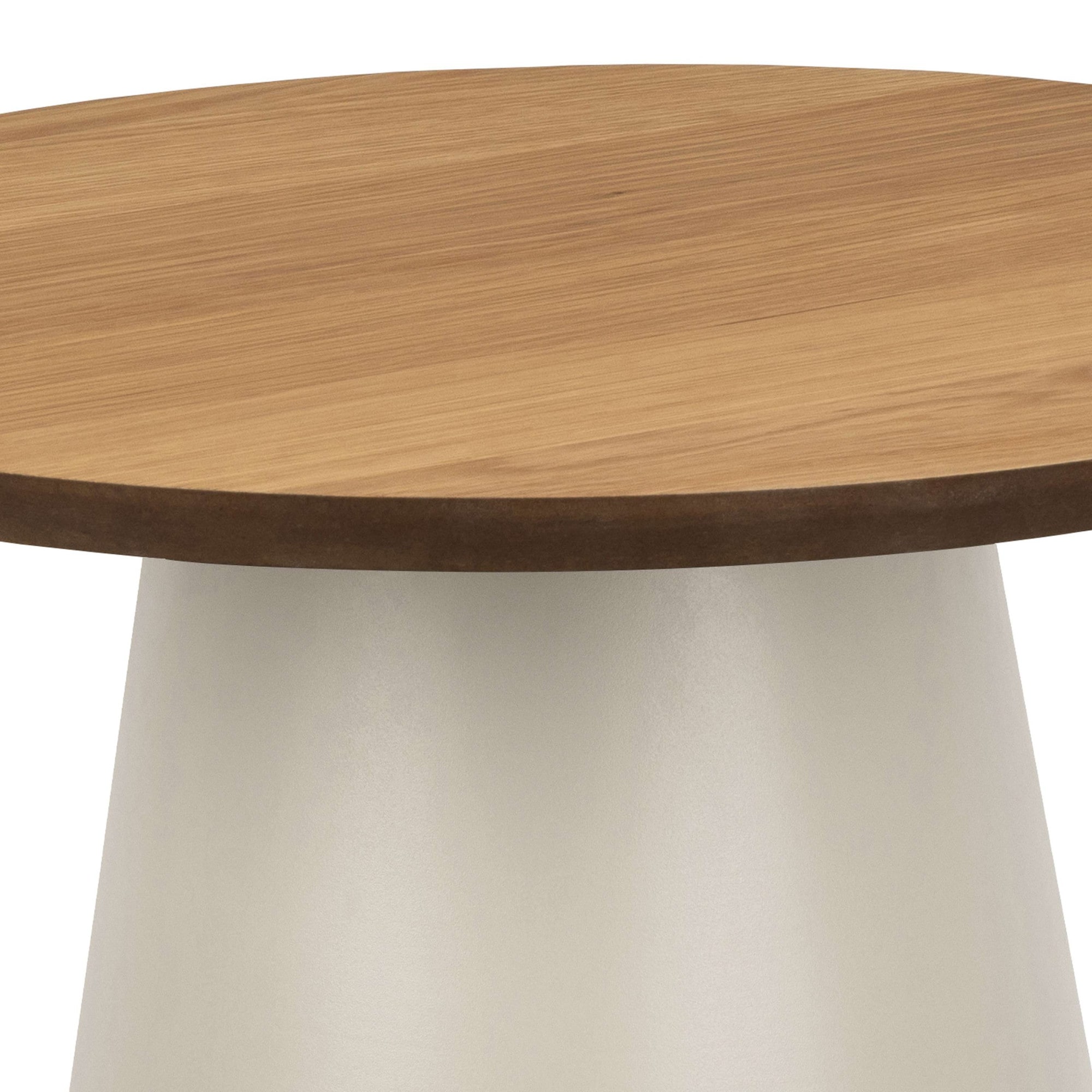 ACTONA GROUP Table basse »Soli« table basse ronde, plateau mat chêne, colonne et cadre gris, Ø65x43cm,