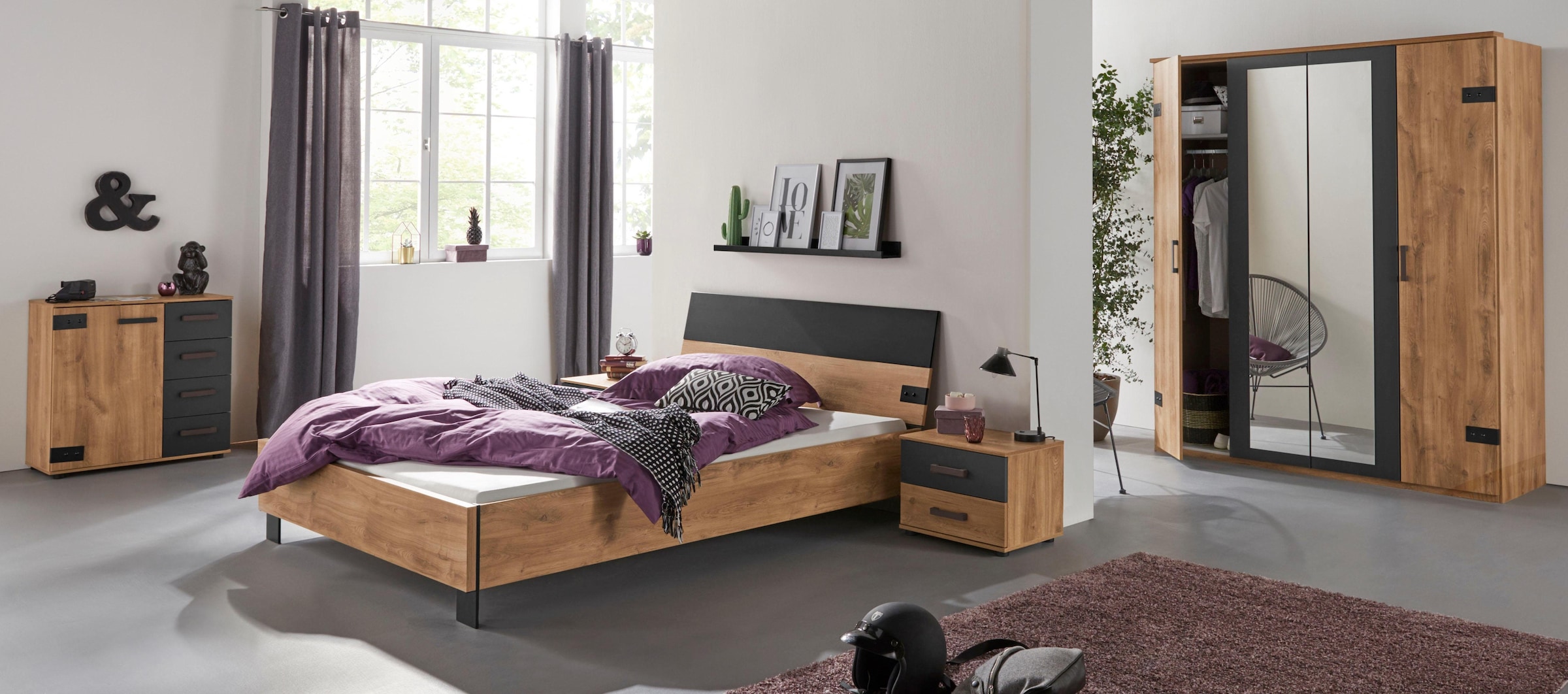 Wimex Futonbett »Malmö, Bett Made in Germany« im beliebten Industrial look, 3 Breiten zur Auswahl