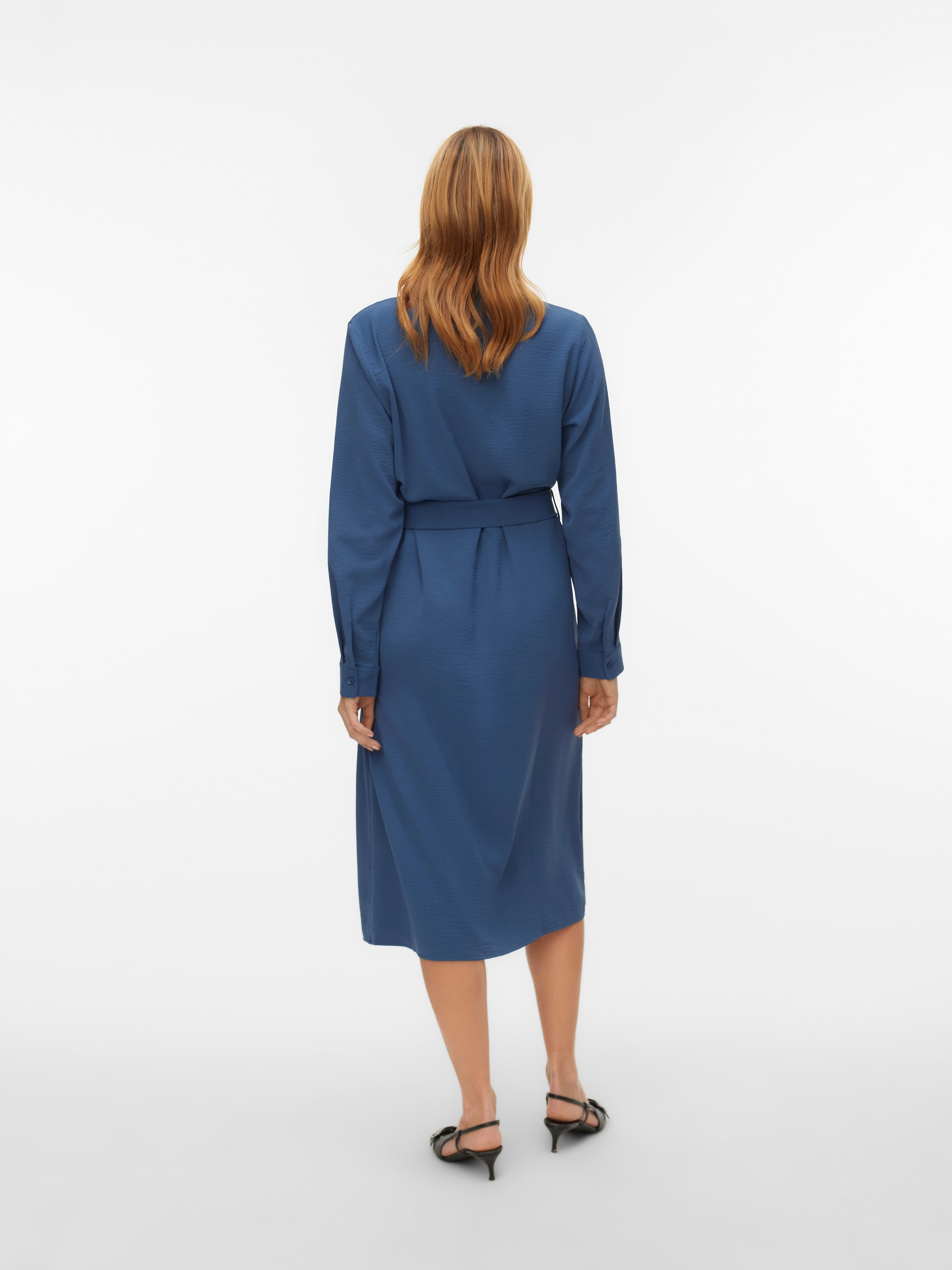 Vero Moda Robe midi »VMESME LS CALF SHIRT DRESS WVN GA« Sommerkleid,