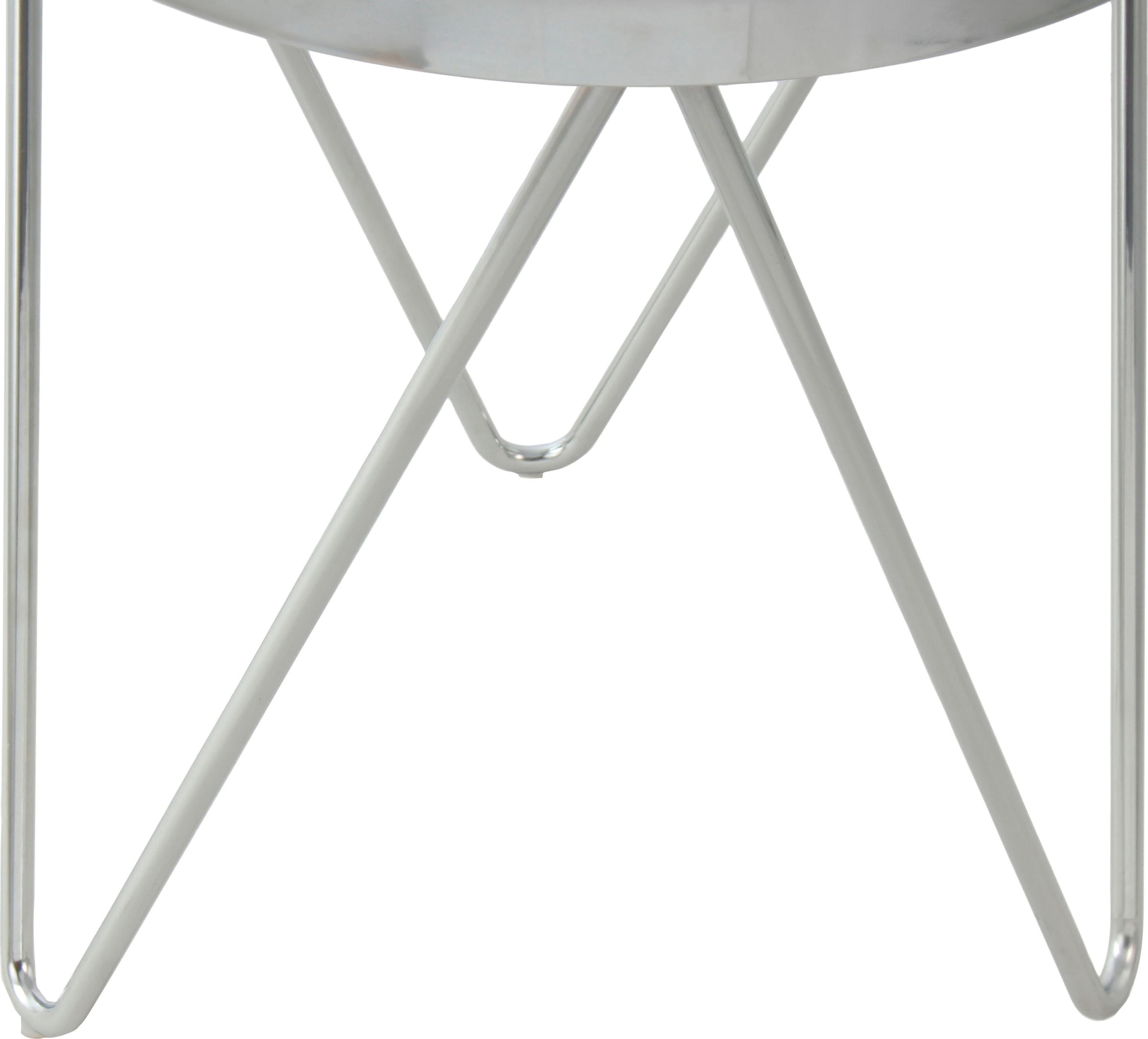 Kayoom Beistelltisch »Bonnie, modernes Gestell in Dreiecksform« 1 Stk. tlg. Ablagefläche aus Spiegelglas, modernes Gestell in Dreiecksform