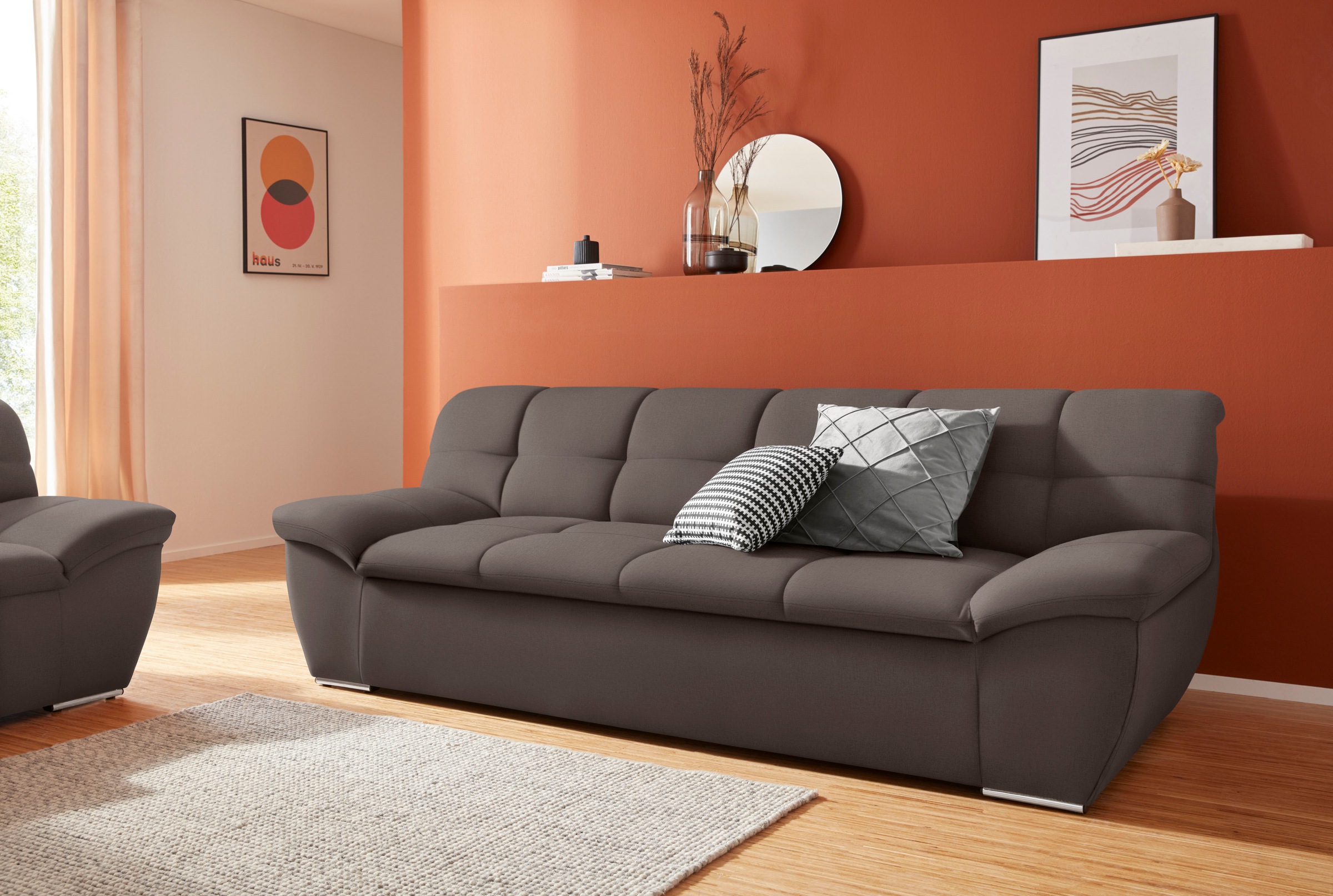 DOMO collection 3-places »Lagoa, moderne Sitzheftung, bequem und komfortabel« frei im Raum stellbar, in grosser Farbauswahl