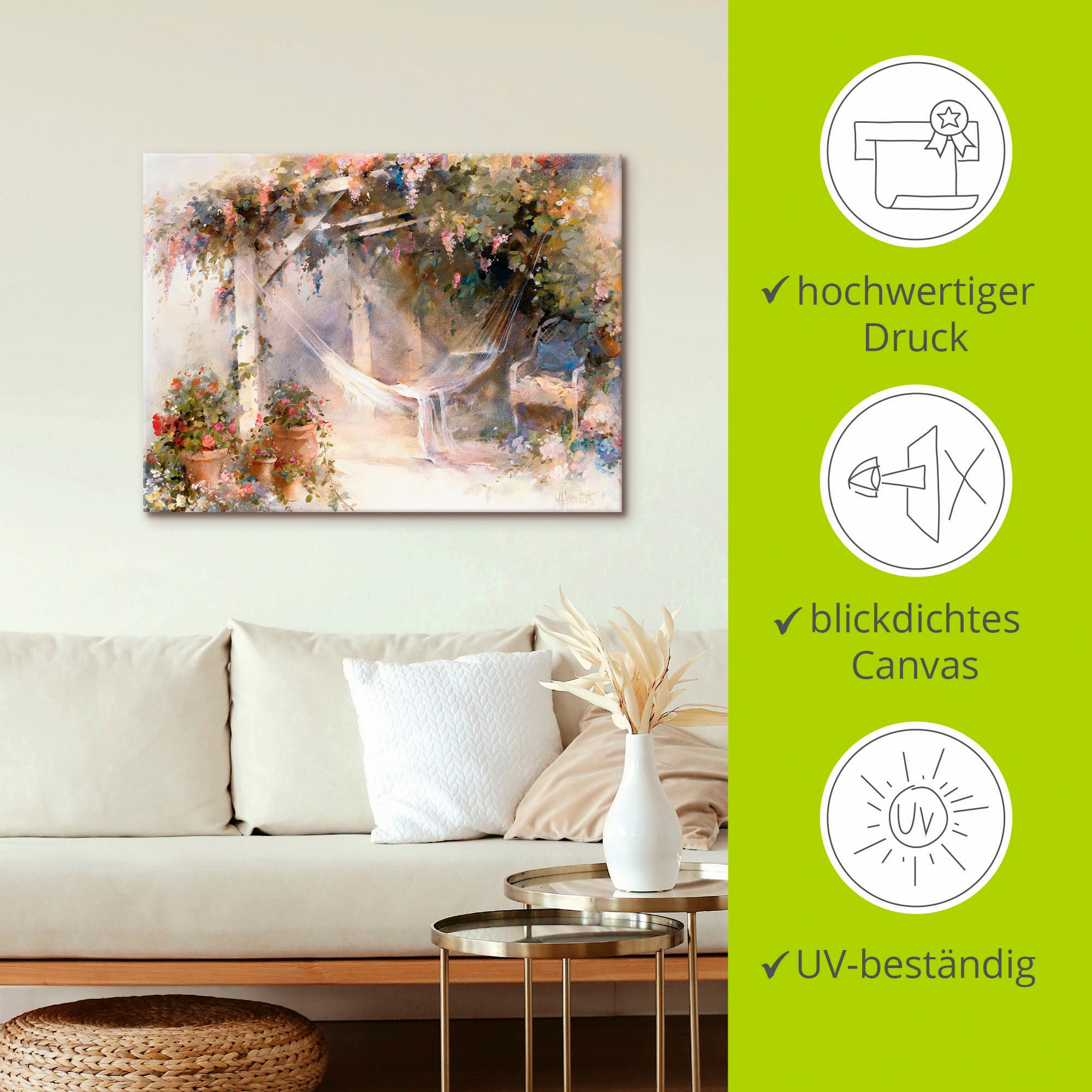 Artland Tableau sur toile »Terrasse« 1 cuis tlg. auf Keilrahmen gespannt