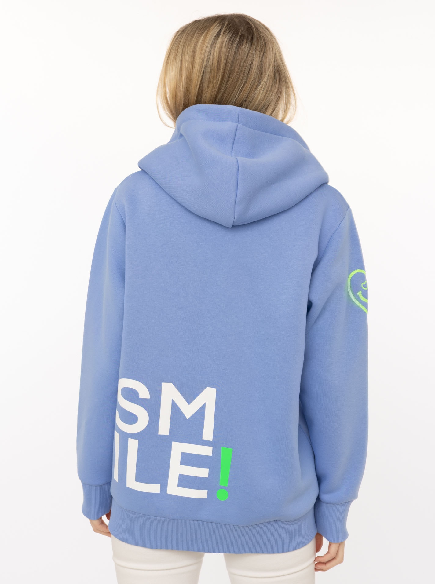 Zwillingsherz Kapuzensweatjacke »"Alissa"« mit SMILE, gesticktem Herz am Arm und Reissverschluss