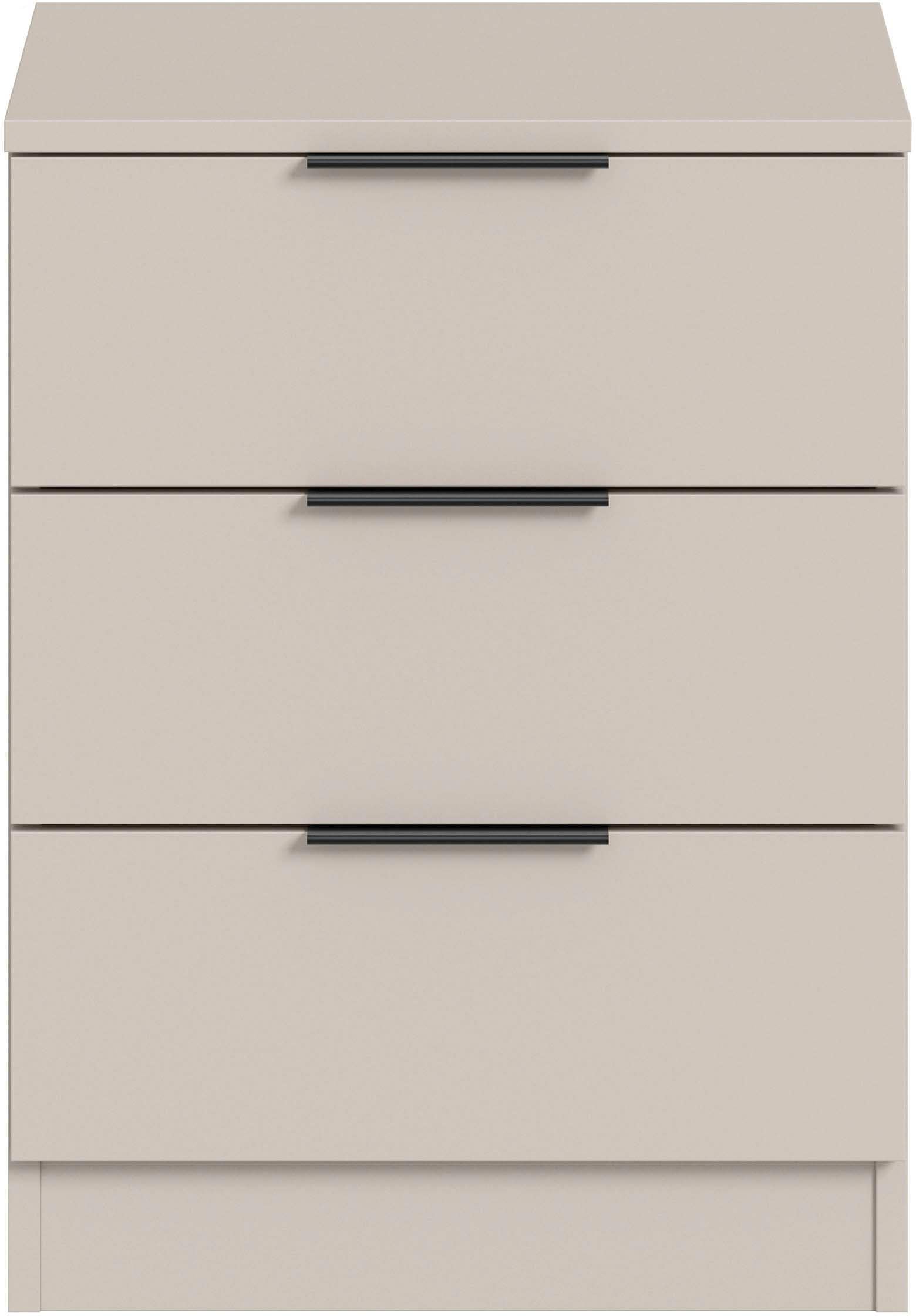 Home affaire Table de nuit »Skarde Nachttisch Beistelltisch Kommode, Breite: 45 cm« 1 cuis tlg. Skarde, Nachtkommode, 3 Schubkästen, kashmir