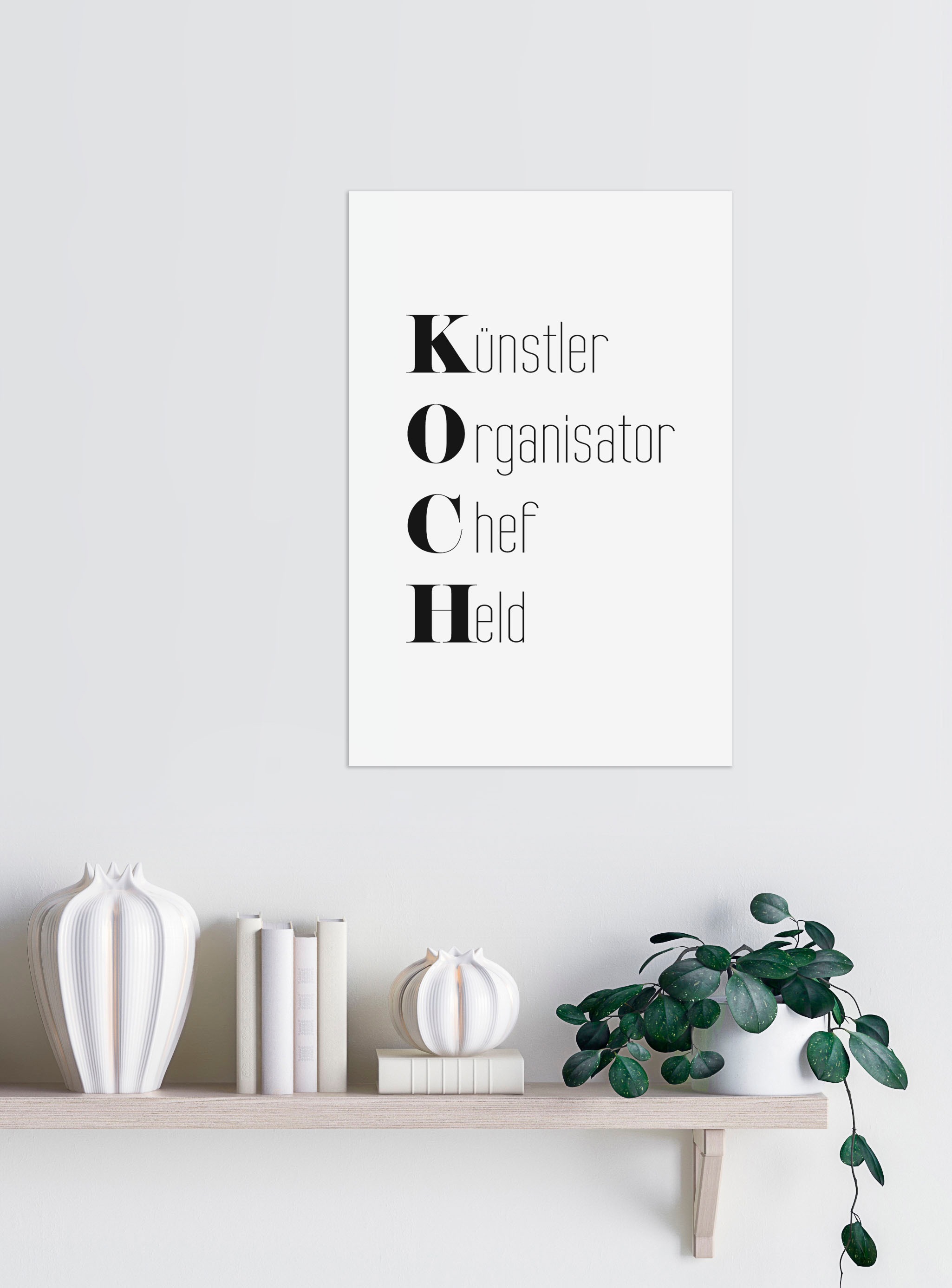 queence Wanddekoobjekt »KOCH« Stahlschild, Blechschild, Spruch, Witzig, Wanddeko, retro, 20x30cm