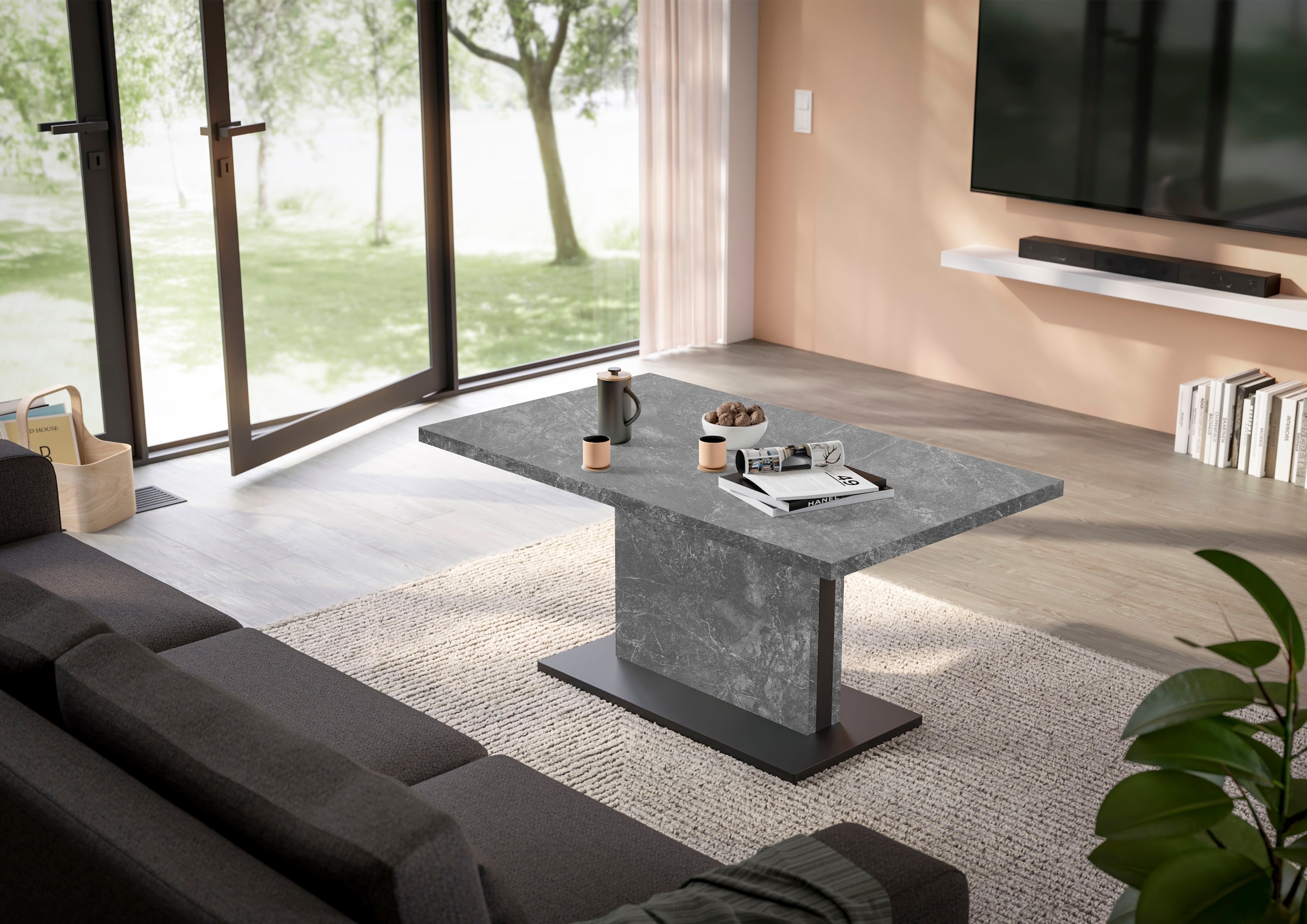 Mäusbacher Couchtisch »Lift Couchtisch« höhenverstellbar von 49-68 cm, Breite 120 cm, Metallgestell