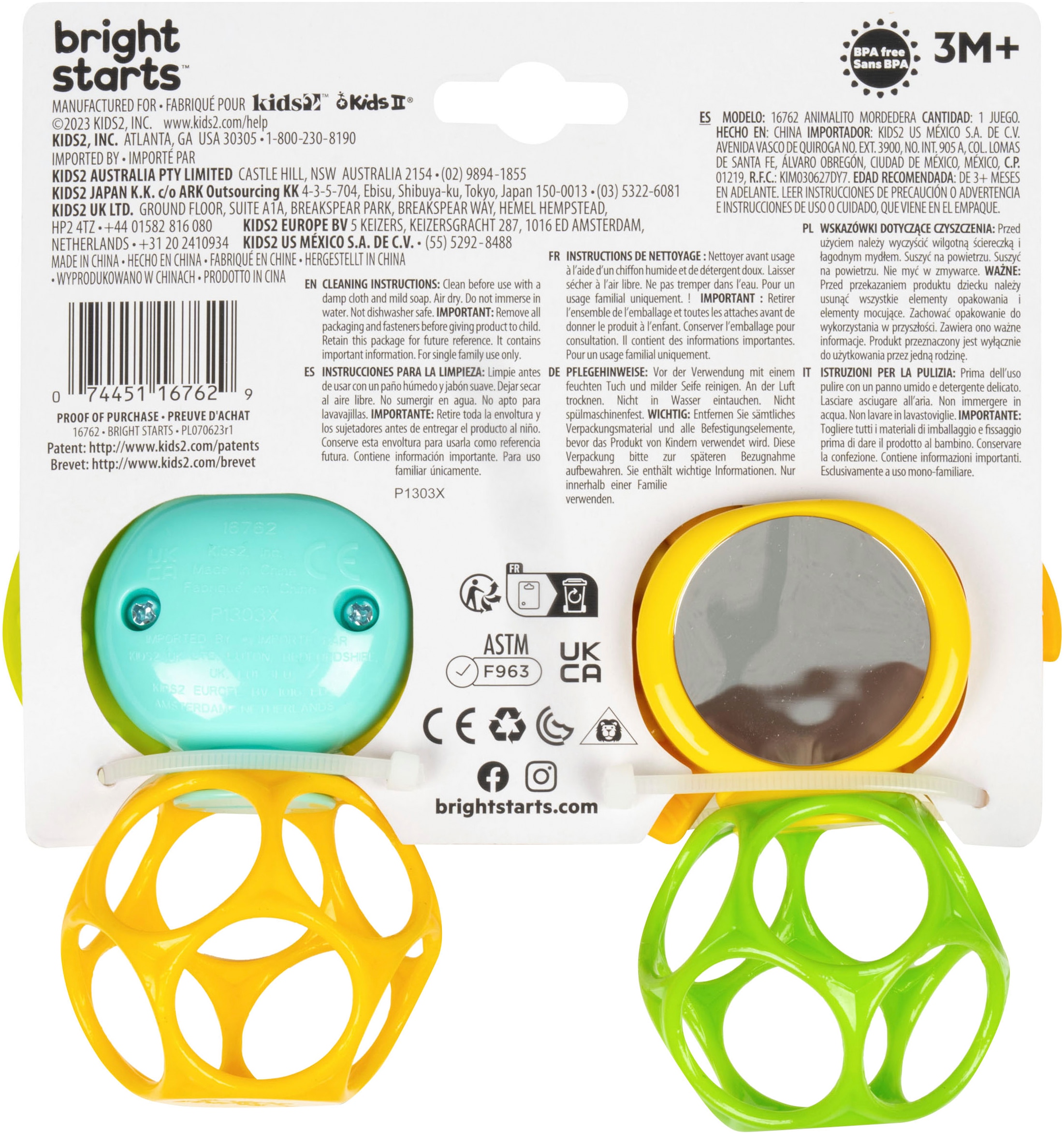 Bright Starts Greifspielzeug »Soother Pals Easy-Grasp Teether Toys«