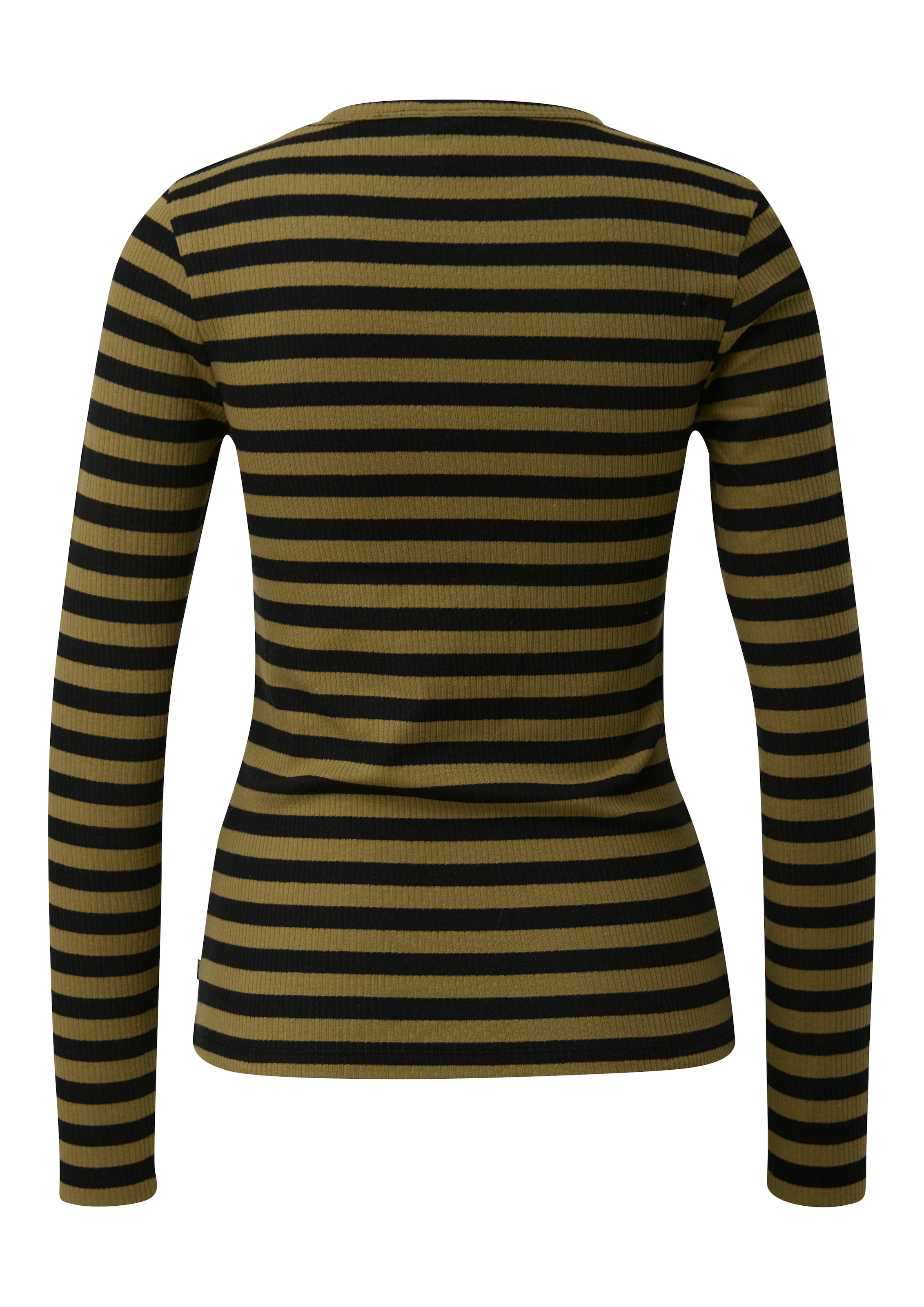 QS T-shirt à manches longues Sommershirt, geringelt, Ripp-Ware