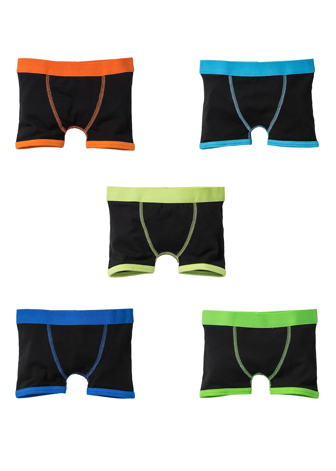 bonprix Boxers Paquet, lot de 5,  matière douce, bas de jambes élastiques, taille flexible
