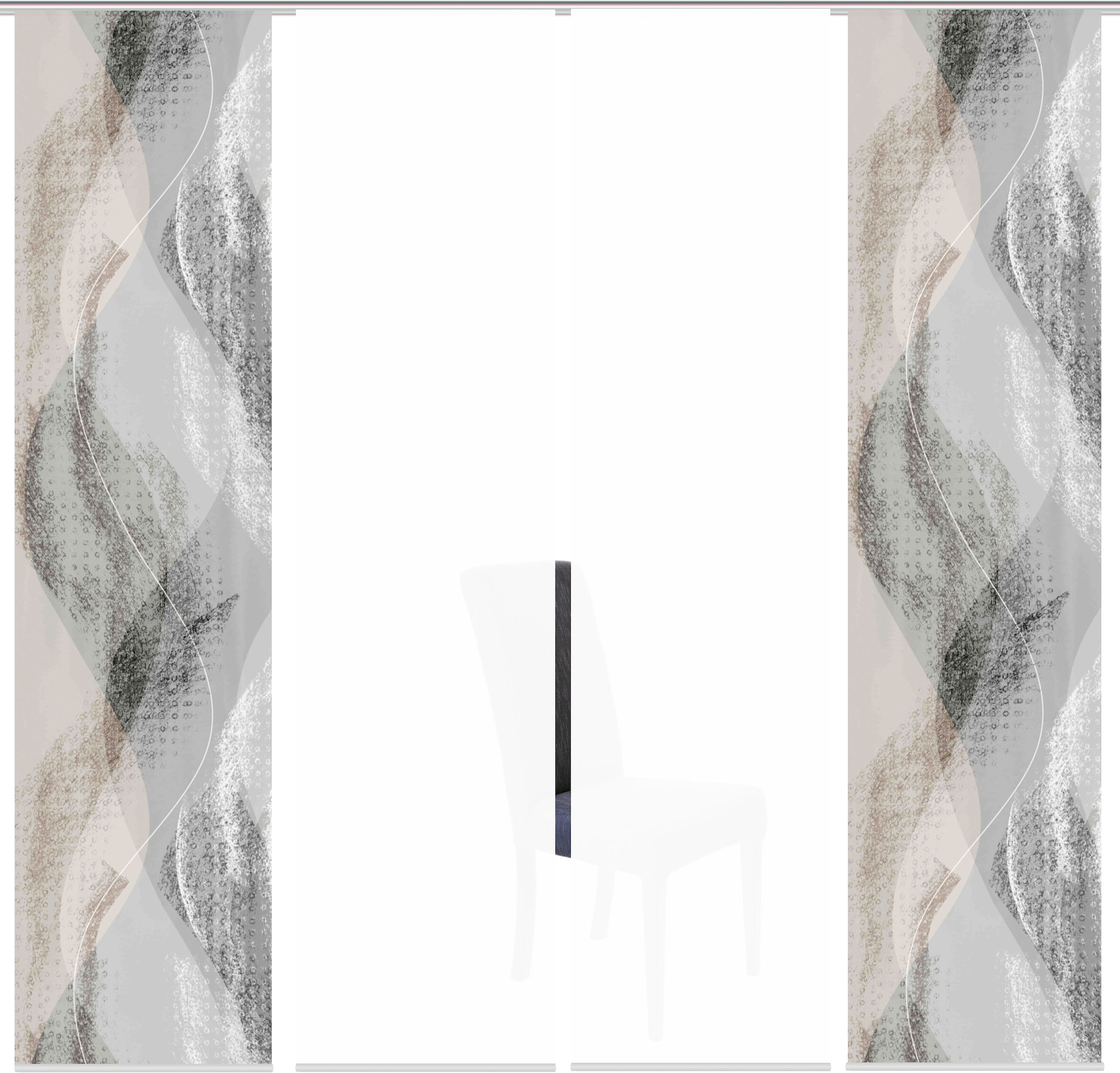 HOME WOHNIDEEN Rideau coulissant »TORRE« Support de panneau 1 cuis tlg. DIGITALDRUCK