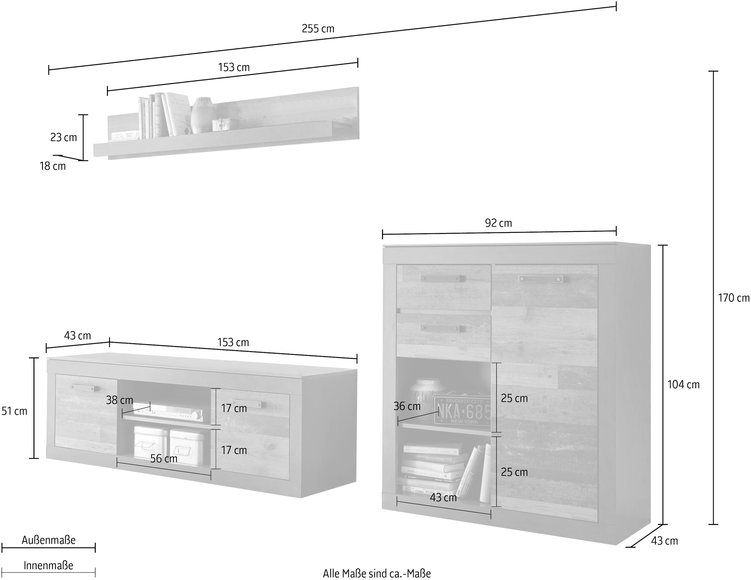 Home affaire Meuble mural »BROOKLYN«