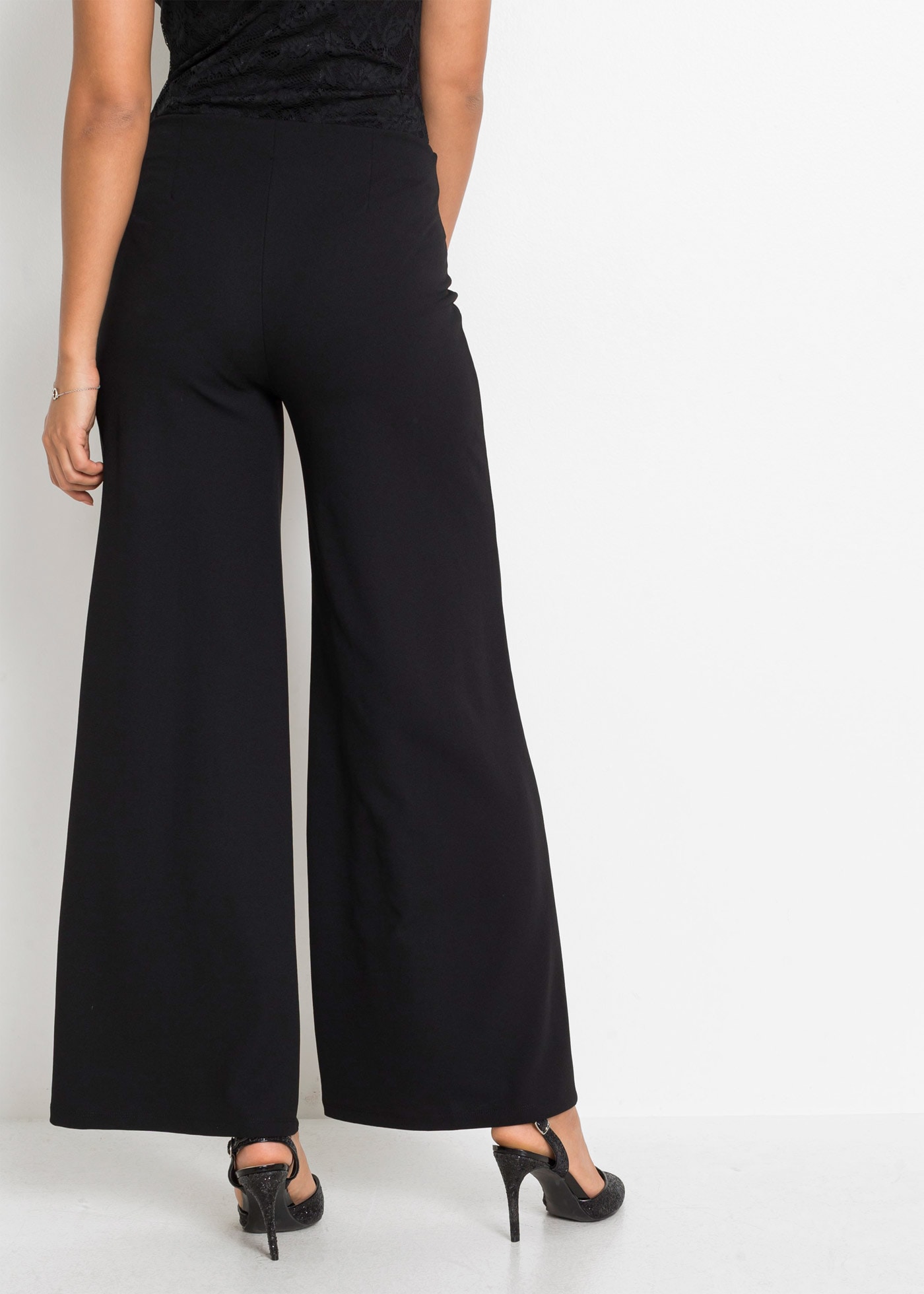 bonprix Pantalon palazzo »Palazzo-Hose«  aus Polyester und Elasthan, Loose Fit Passform, femininer Stil