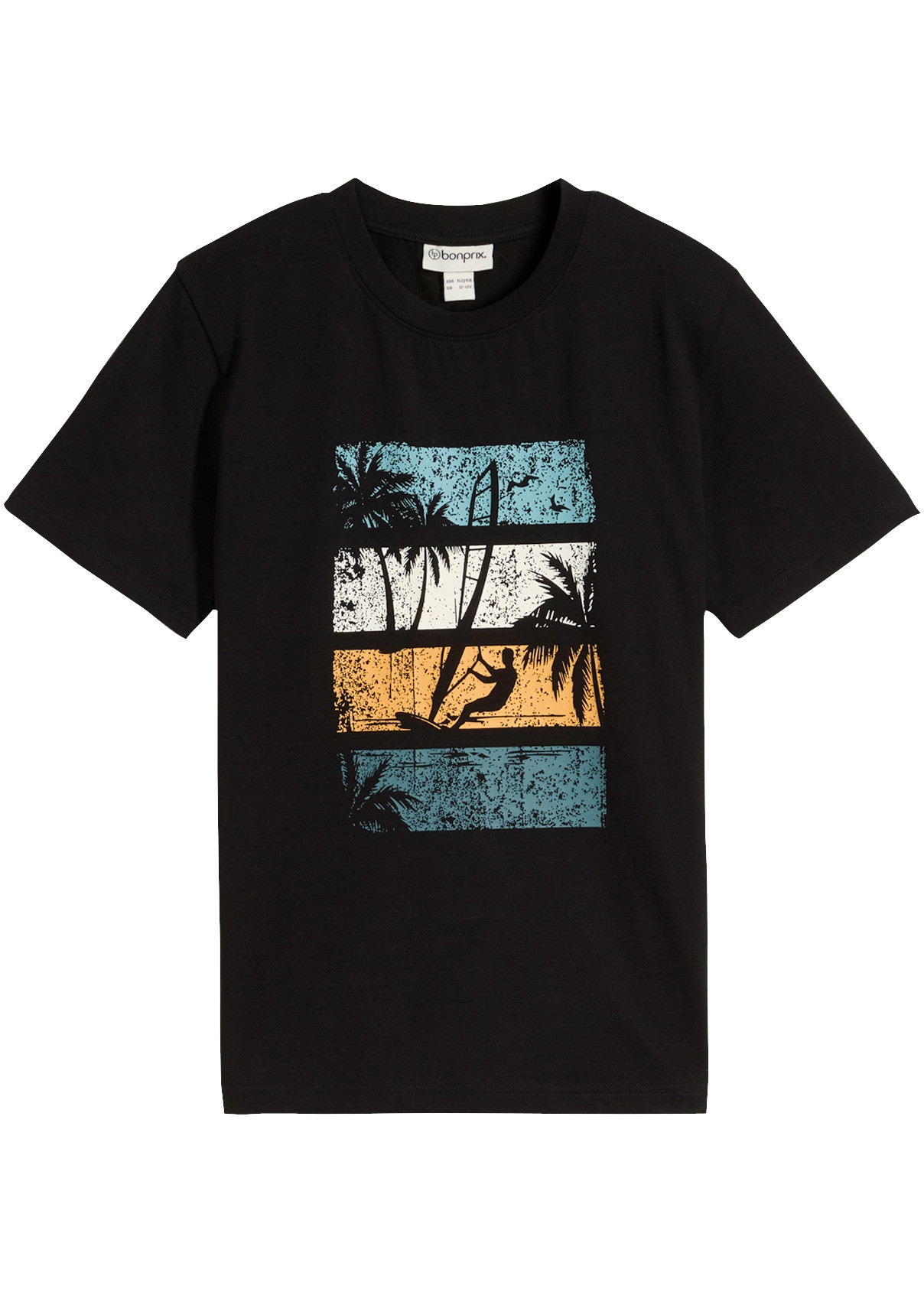 bonprix T-shirt en coton pur, avec imprimé tendance, manches courtes, coupe régulière
