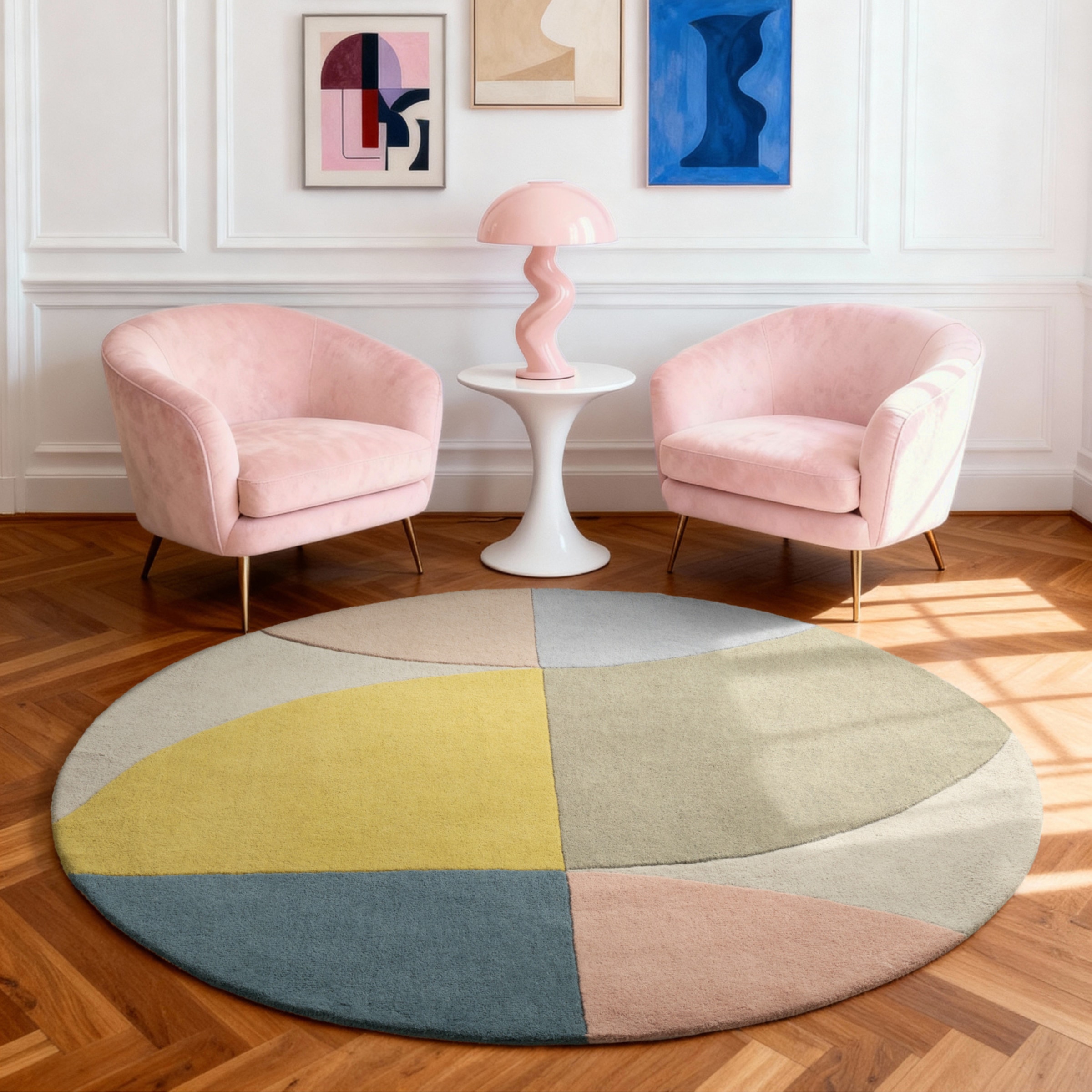 Ted Baker Wollteppich »Savile« rund 17 mm Höhe Wolle, Naturteppich, Handgemacht, Wohnzimmer, Schlafzimmer, bunt