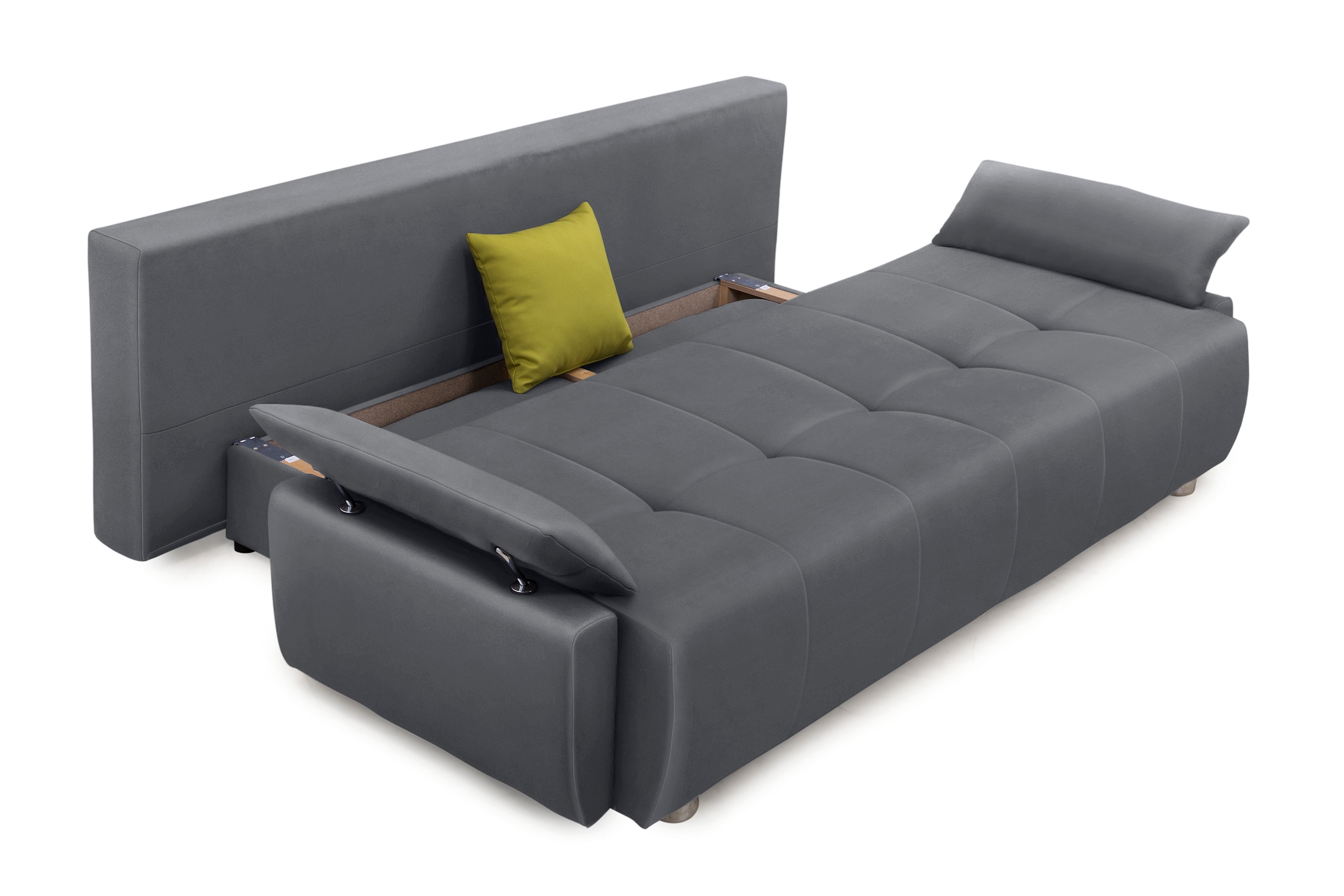 COLLECTION AB Schlafsofa »Funtastic, B: 212 cm, Liegefl. 145x187 cm, Armteilverstellung« Schlaffunktion, Bettkasten & Zierkissen, Gästebett mit Federkern