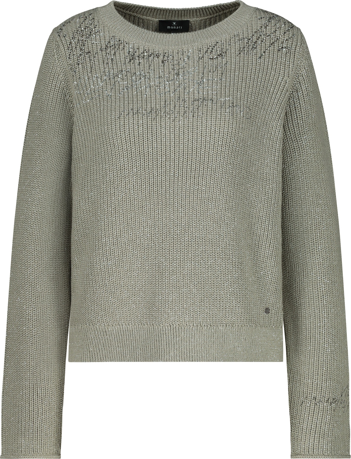 Monari Pull en tricot »Pullover Schmuck + Lurex« Regular fit mit Rundhalsausschnitt