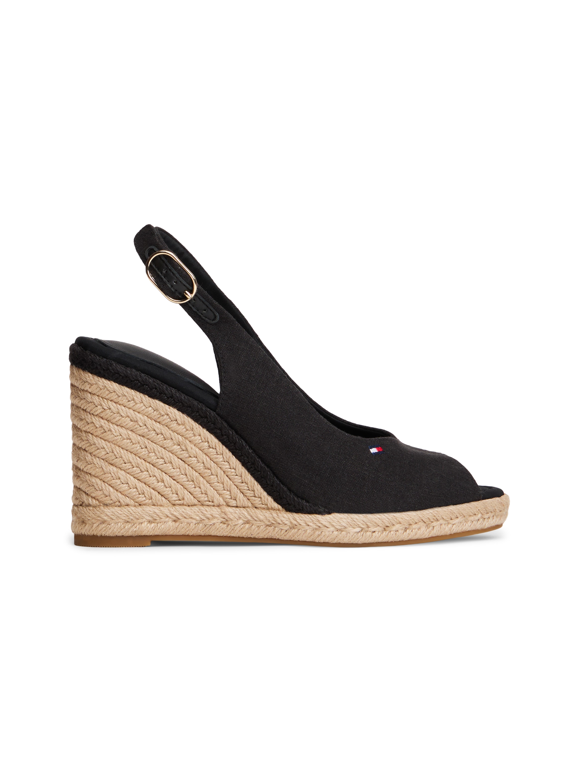 Tommy Hilfiger Sandales à talons hauts »FLAG HIGH WEDGE ESPAD SLINGBACK«  sandale compensée, chaussure d'été, boucle réglable en forme étroite