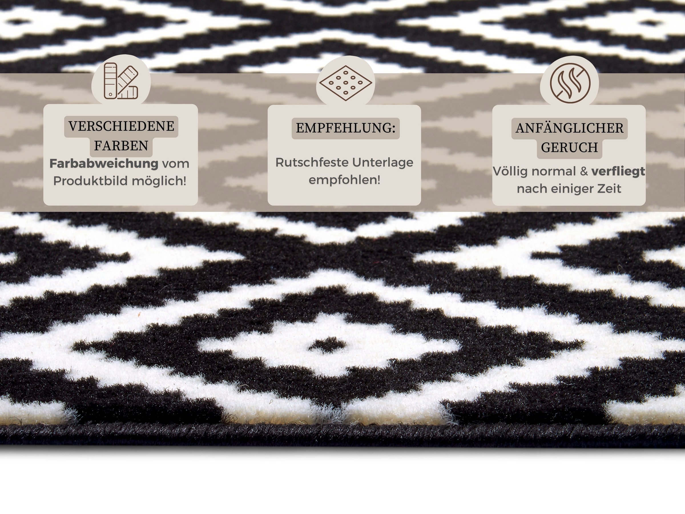 HANSE Home Tapis »Raute« Rectangulaire 9 mm Höhe Läufer, Kurzflor, Skandi, Raute, Wohnzimmer, Schlafzimmer, Flur