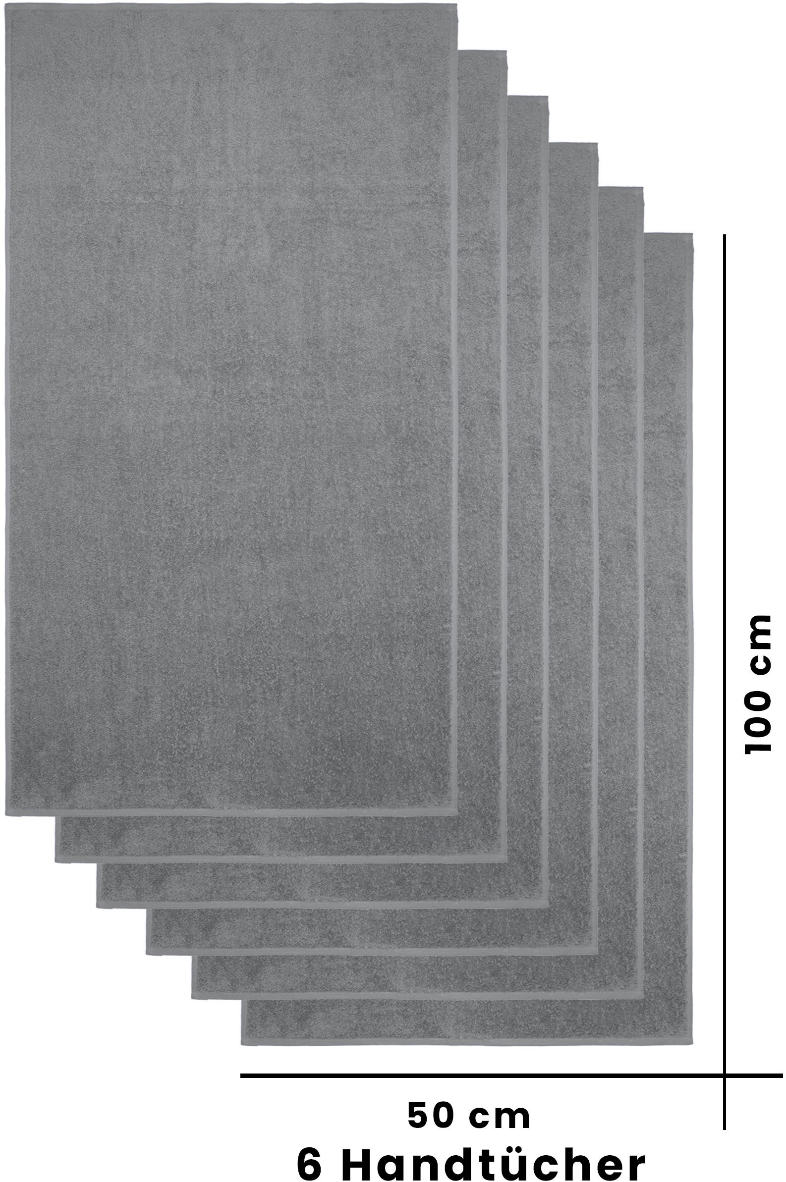 my home Handtücher »Handtuch Merida, 6 Handtücher (50x100cm)« kuschelig weich, 100% Baumwolle