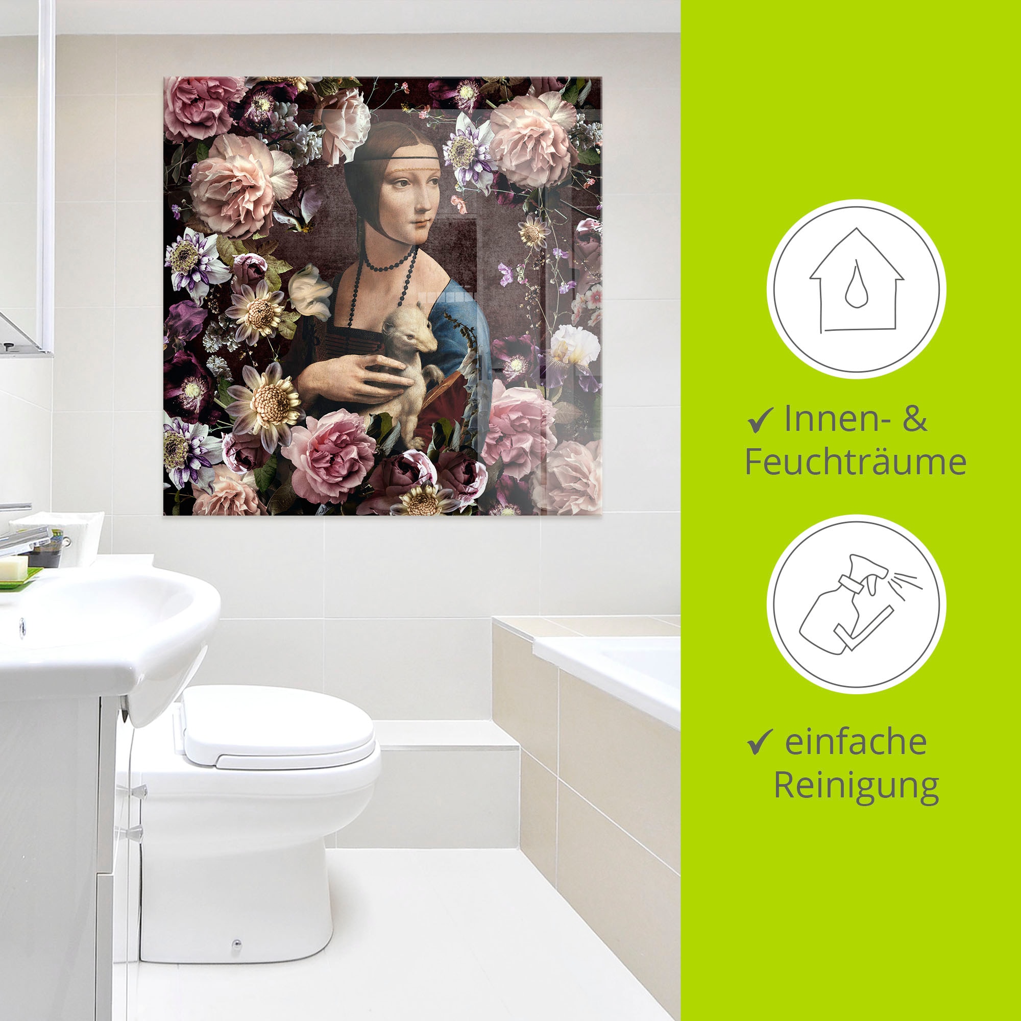 Artland Glasbild »Lady mit Hermelin - Da Vinci Adaption« Portrait 1 Stk. tlg. in verschiedenen Grössen