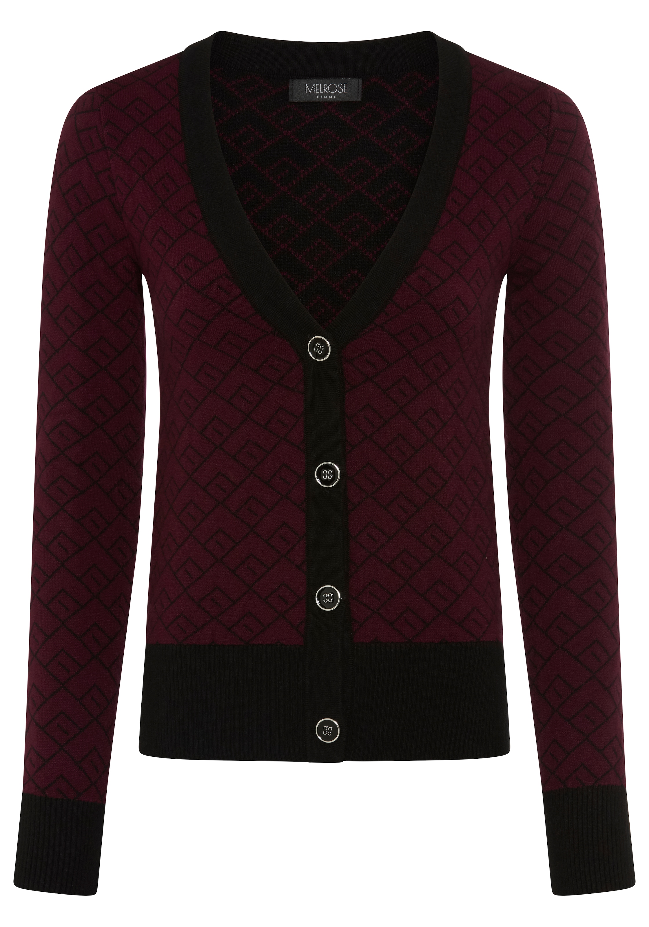 Melrose Strickjacke in trendy Jacquardmuster mit Knopfleiste
