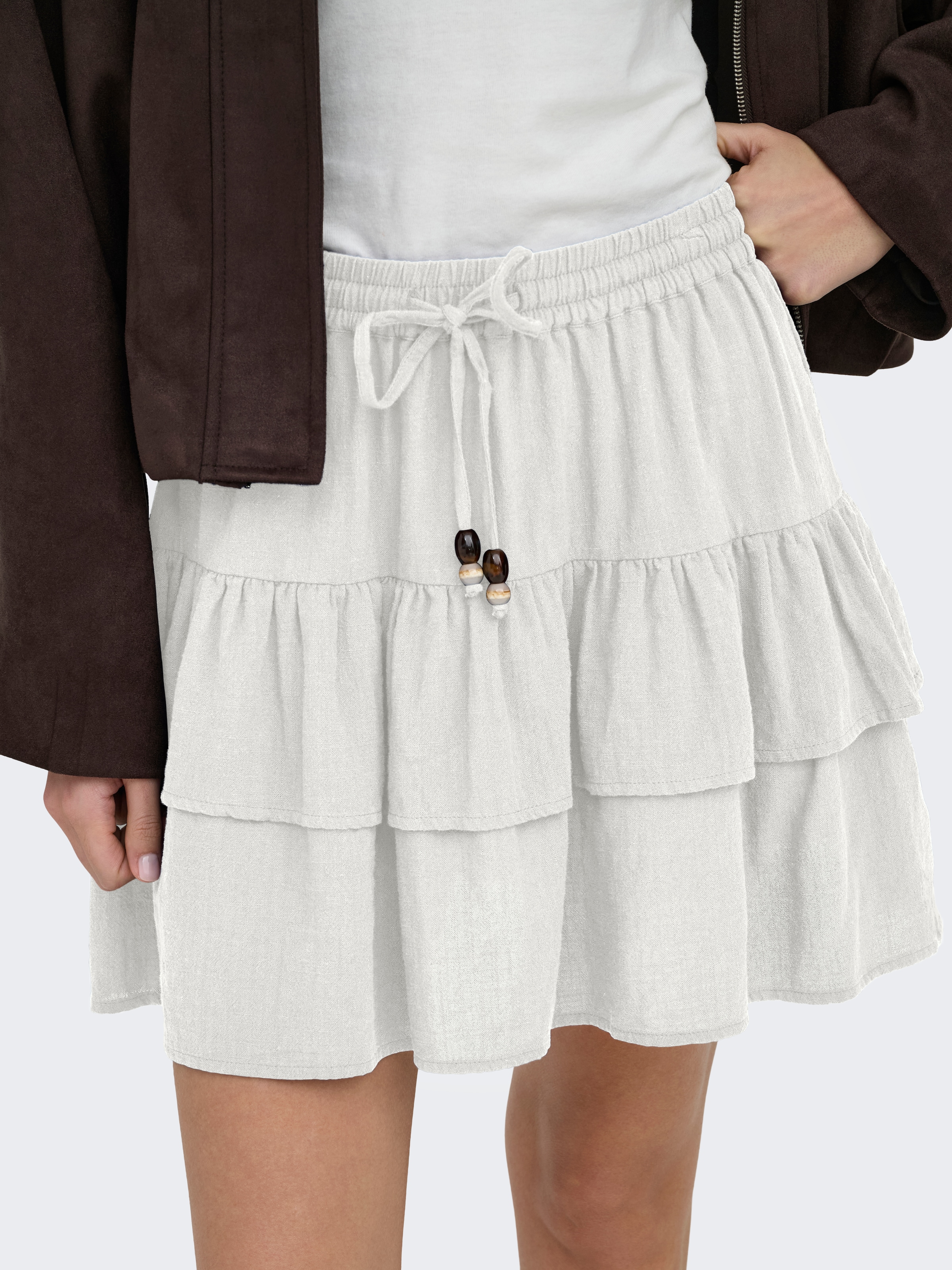 ONLY Minijupe »ONLSWAR STRING SHORT SKIRT WVN« Coton