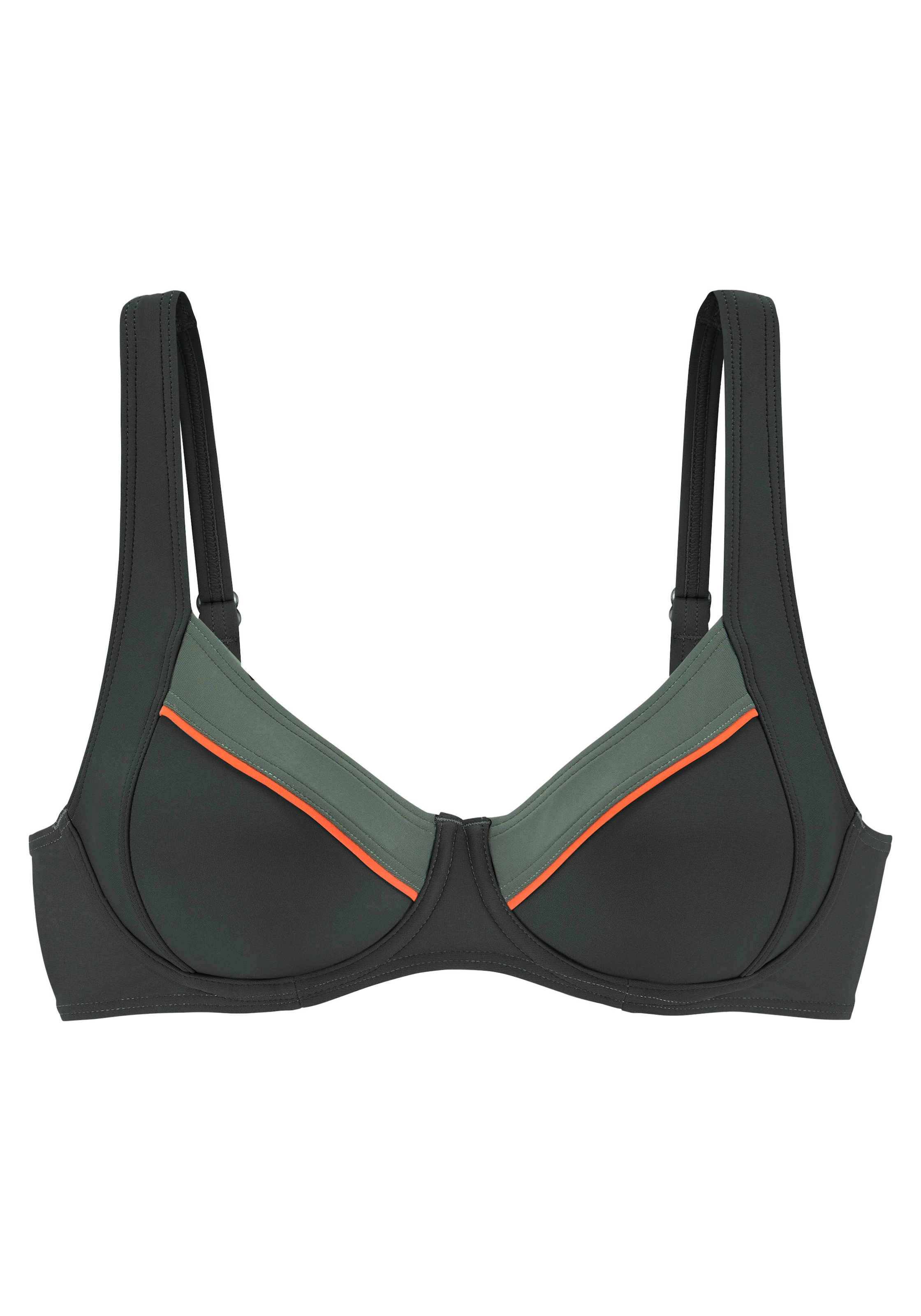 LASCANA Bügel-Bikini-Top »Yuna« mit kontrastfarbenen Einsätzen