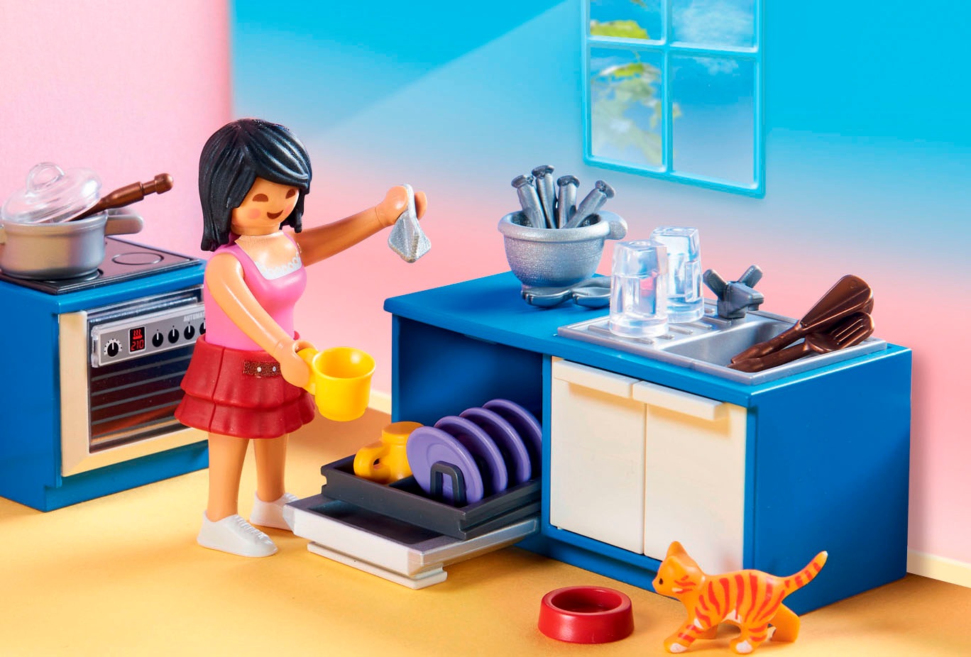 Playmobil® Jeu de construction »Familienküche (70206), Dollhouse« Made in Germany