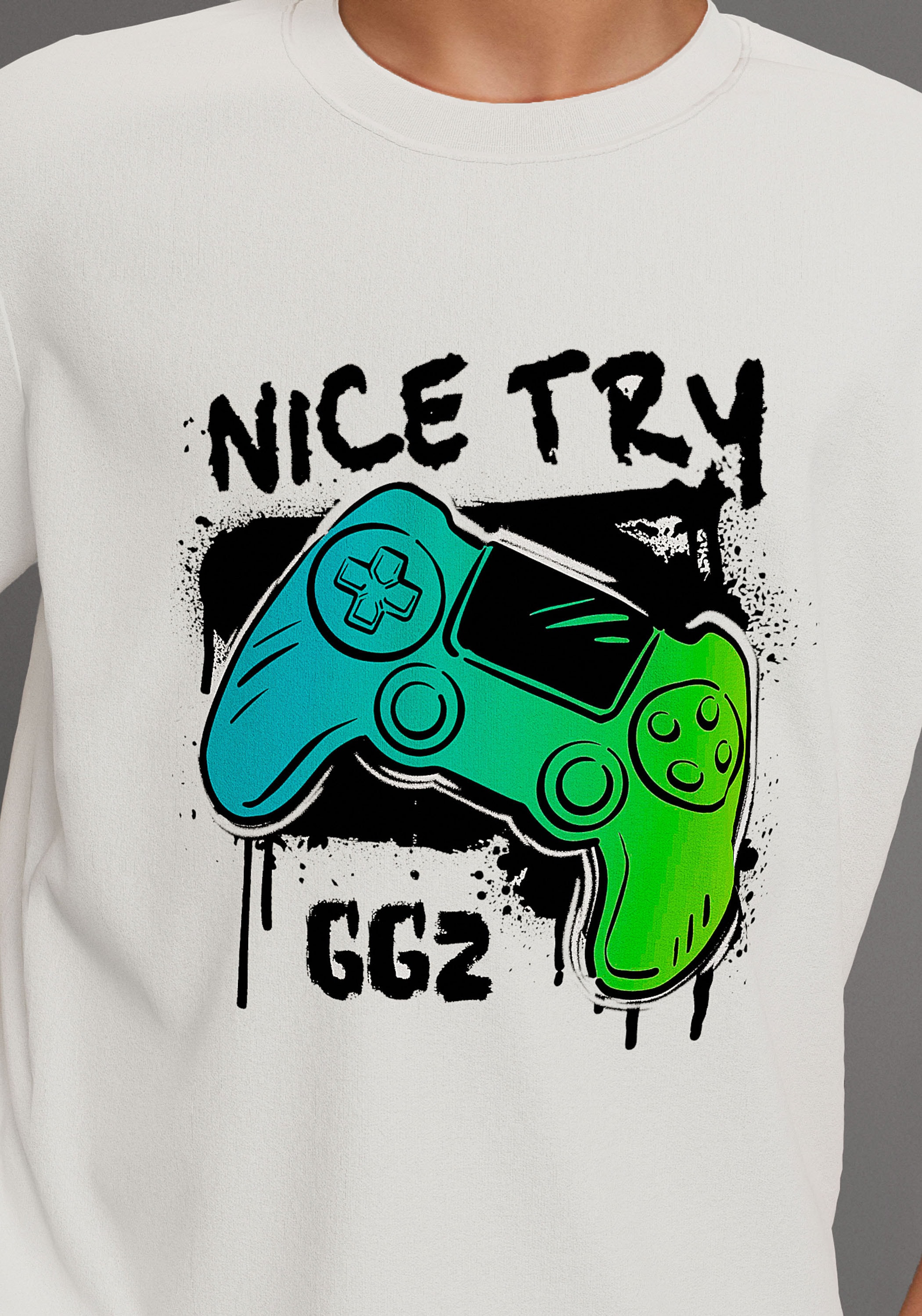 KIDSWORLD T-Shirt »Gamer-Druck: NICE TRY«, , cooler Gamer-Print
