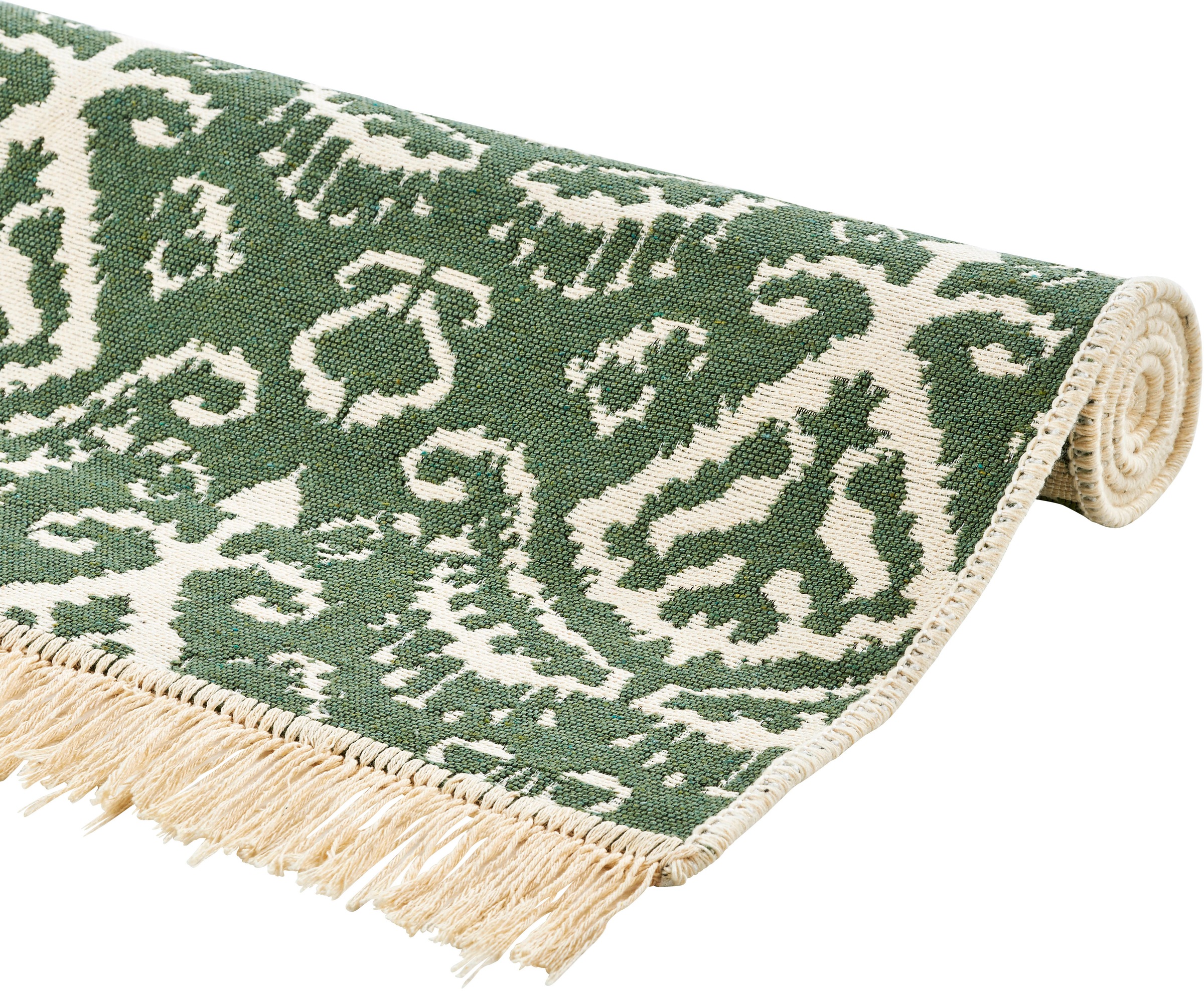 done.® Tapis »NIZZA« Rectangulaire 8 mm Höhe Flachgewebe, modernes Ethno Design, mit Fransen, waschbar