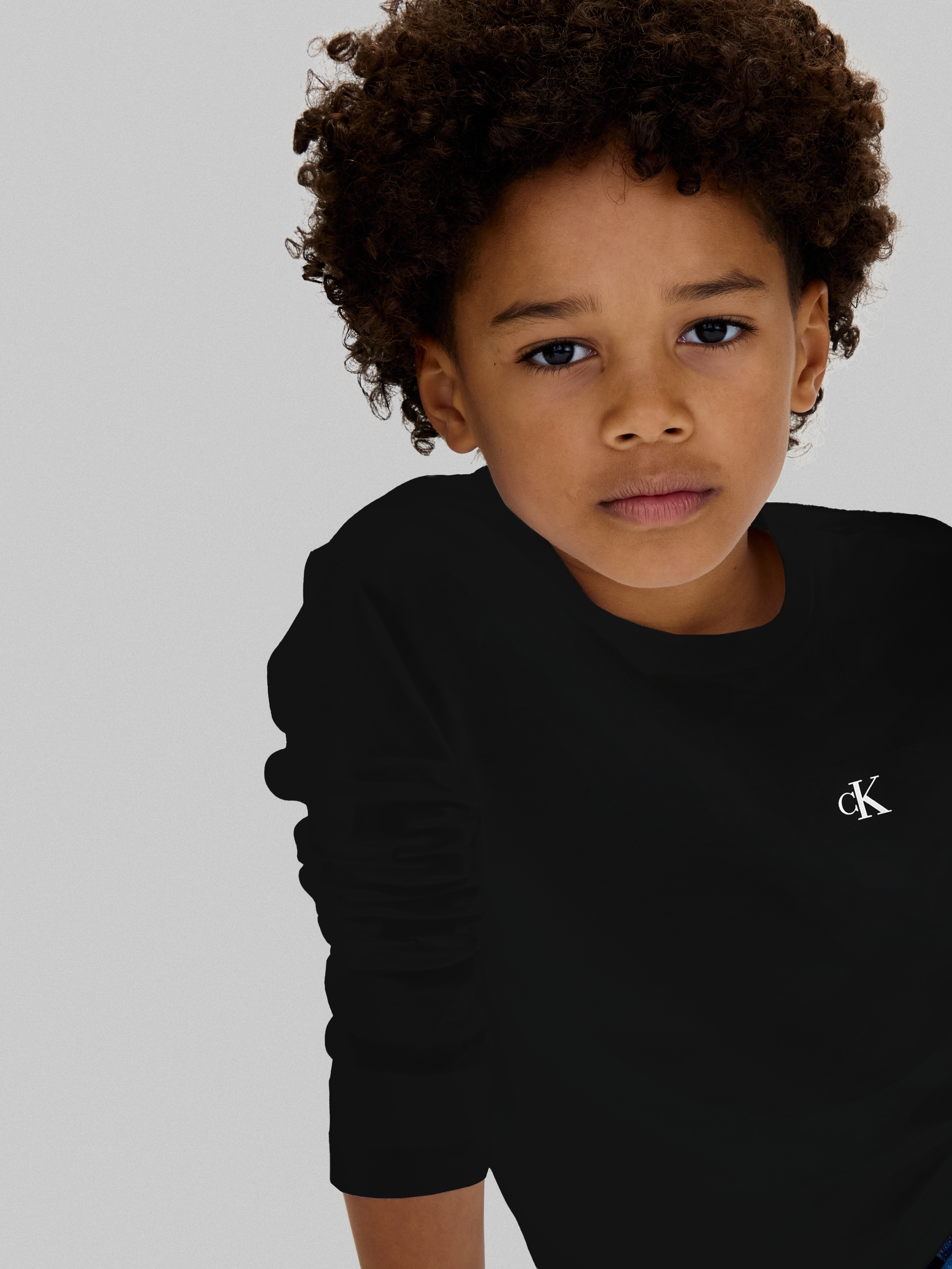 Calvin Klein Jeans T-shirt »Chest Mono Ls T-Shirt 2-Pack« für Kinder bis 16 Jahre und mit Logodruck