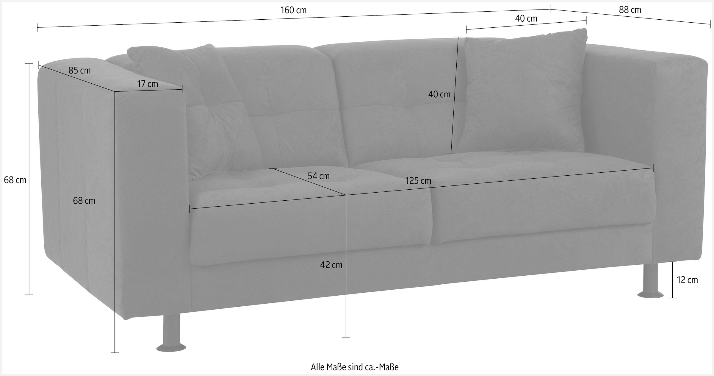 Home affaire 2-Sitzer »Bengo« mit Steppung im Sitz- und Rückenbereich, incl. Zierkissen