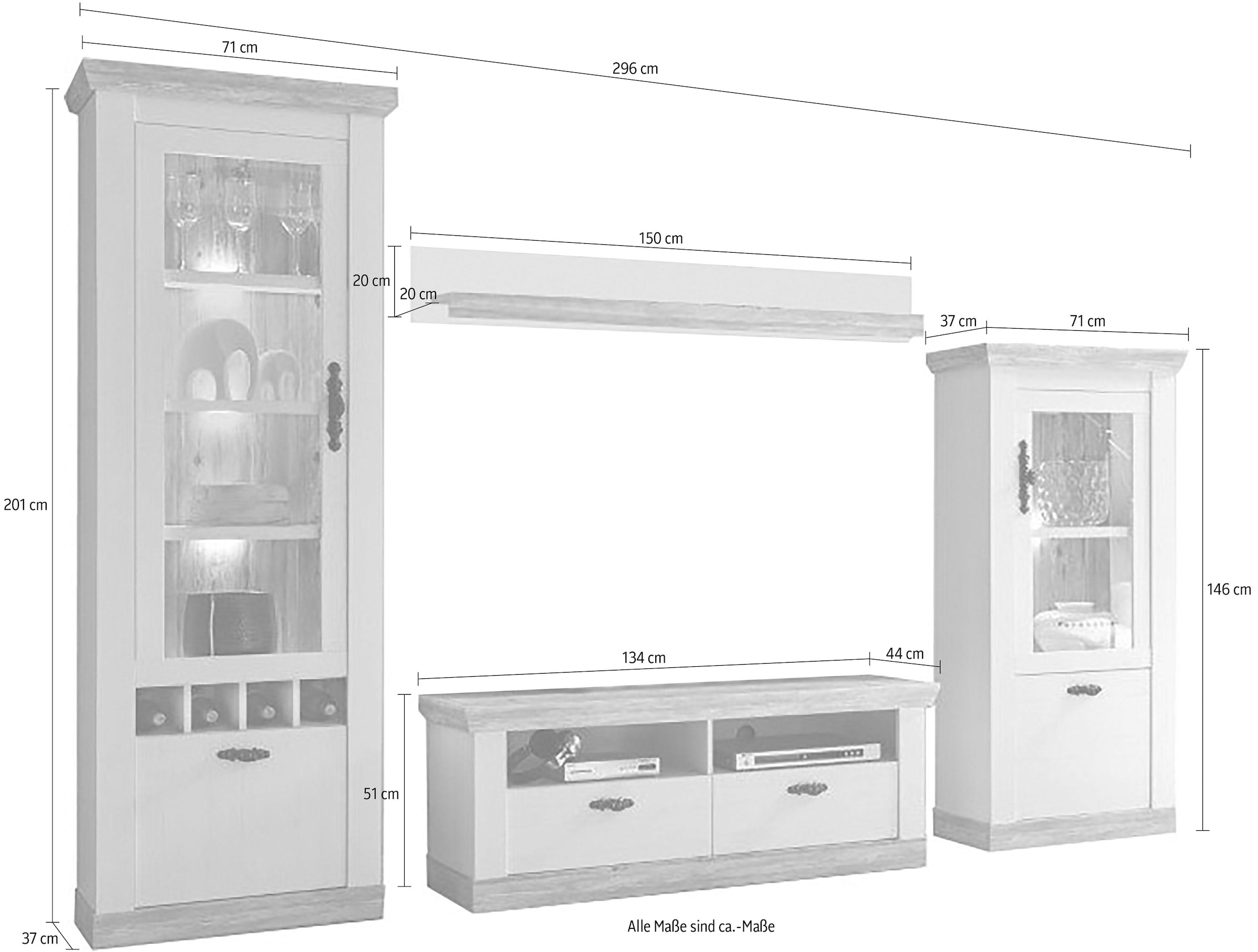 Home affaire Wohnwand »Florenz« Set, 4 Stk. tlg.