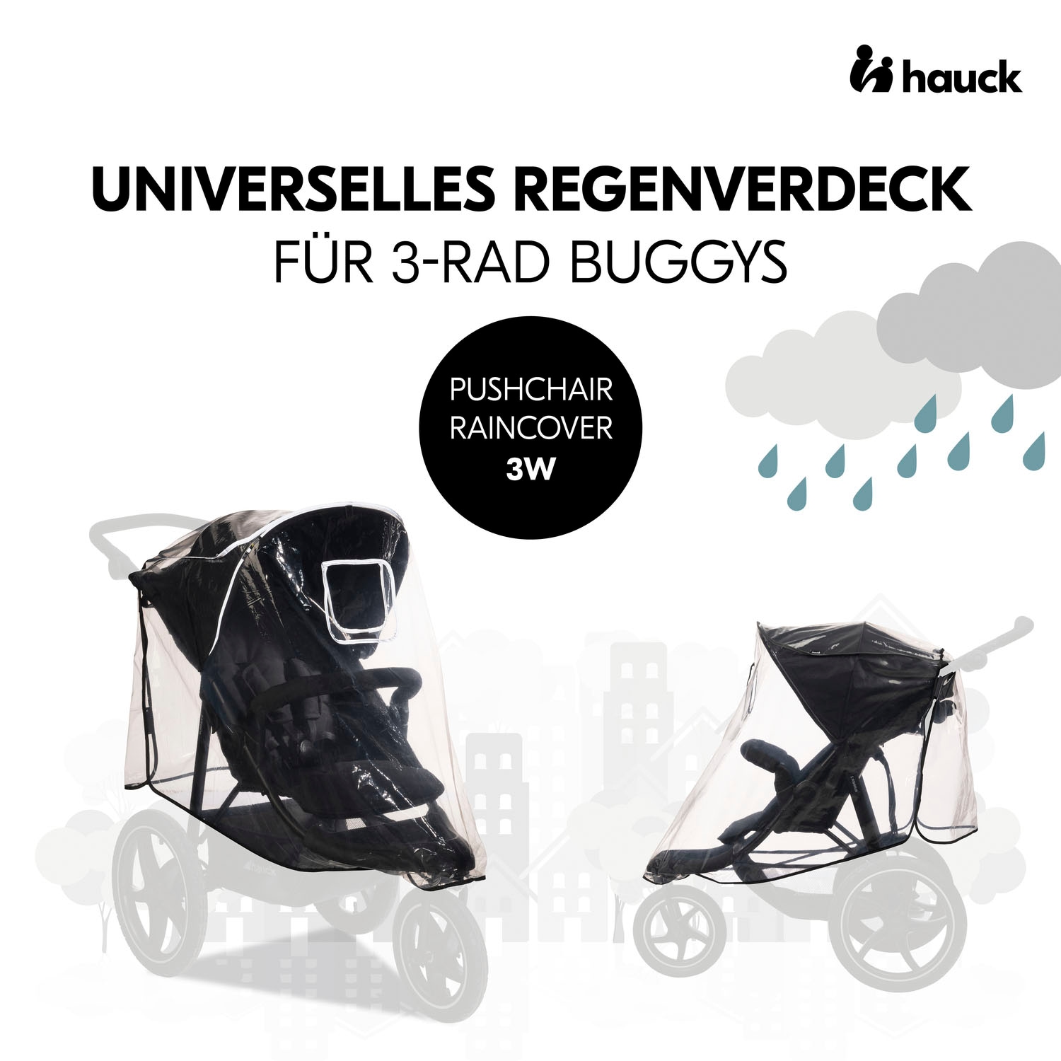 Hauck Kinderwagen-Regenschutzhülle »Pushchair Raincover 3W« für 3-Rad-Buggy