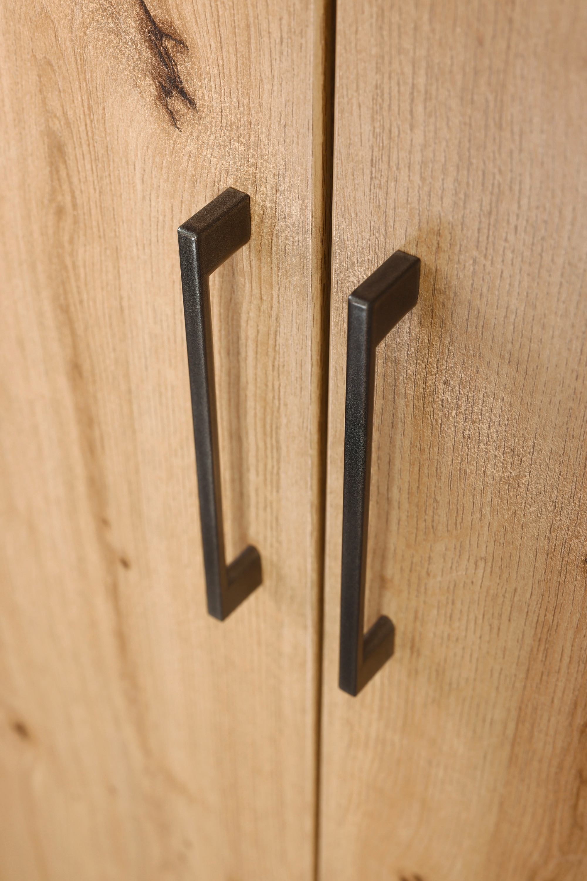 GOODproduct Armoire à portes battantes »Kleiderschrank Schrank Garderobe Wäscheschrank CHALLENGER« Largeurs 181/226 cm, hauteurs 197/210 cm,  poignées métalliques gris métal et tiroirs spacieux MADE IN GERMANY