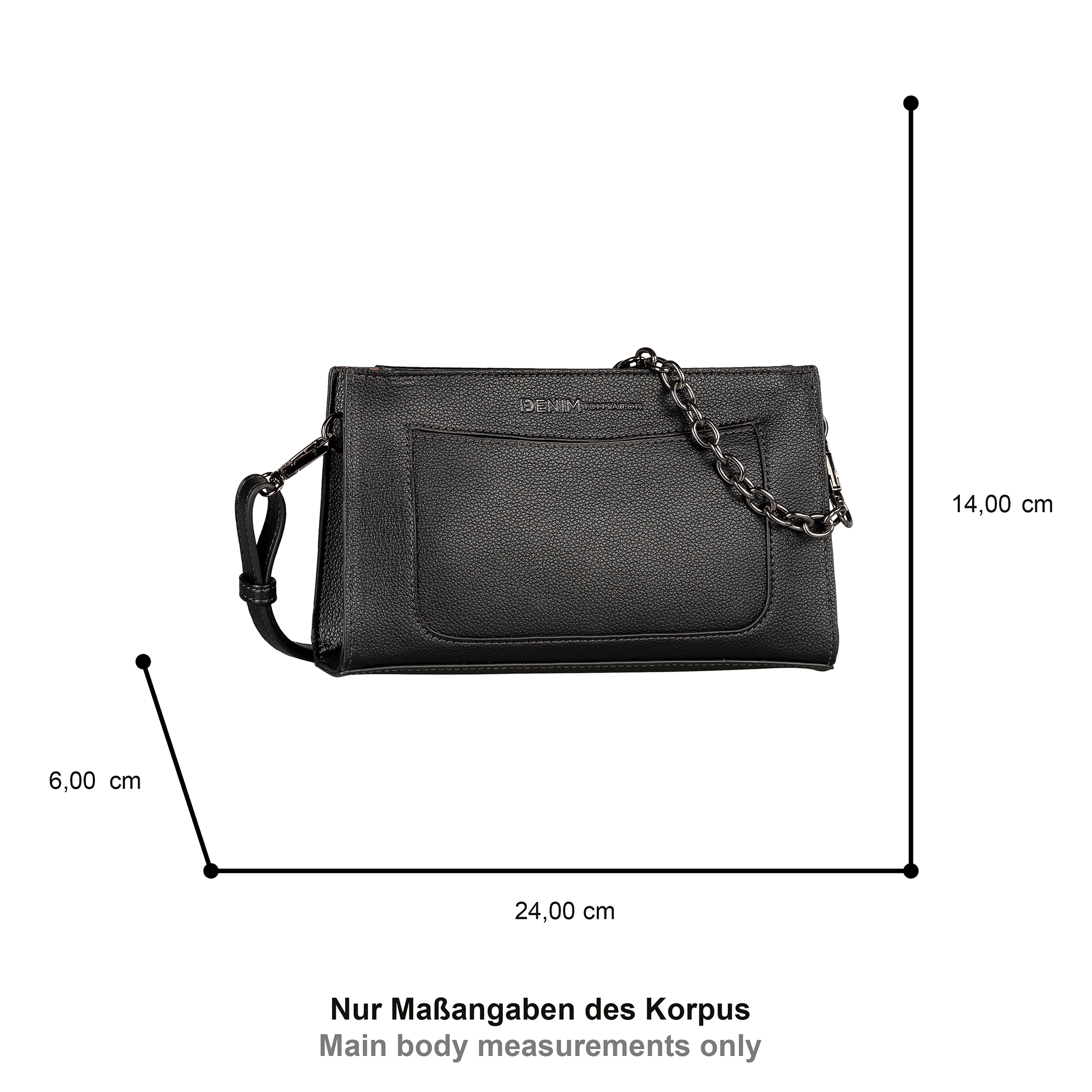 TOM TAILOR Denim Sac à bandoulière »Lennon« Damen Schultertasche, Handtasche mit abnehmbarer Metallkette