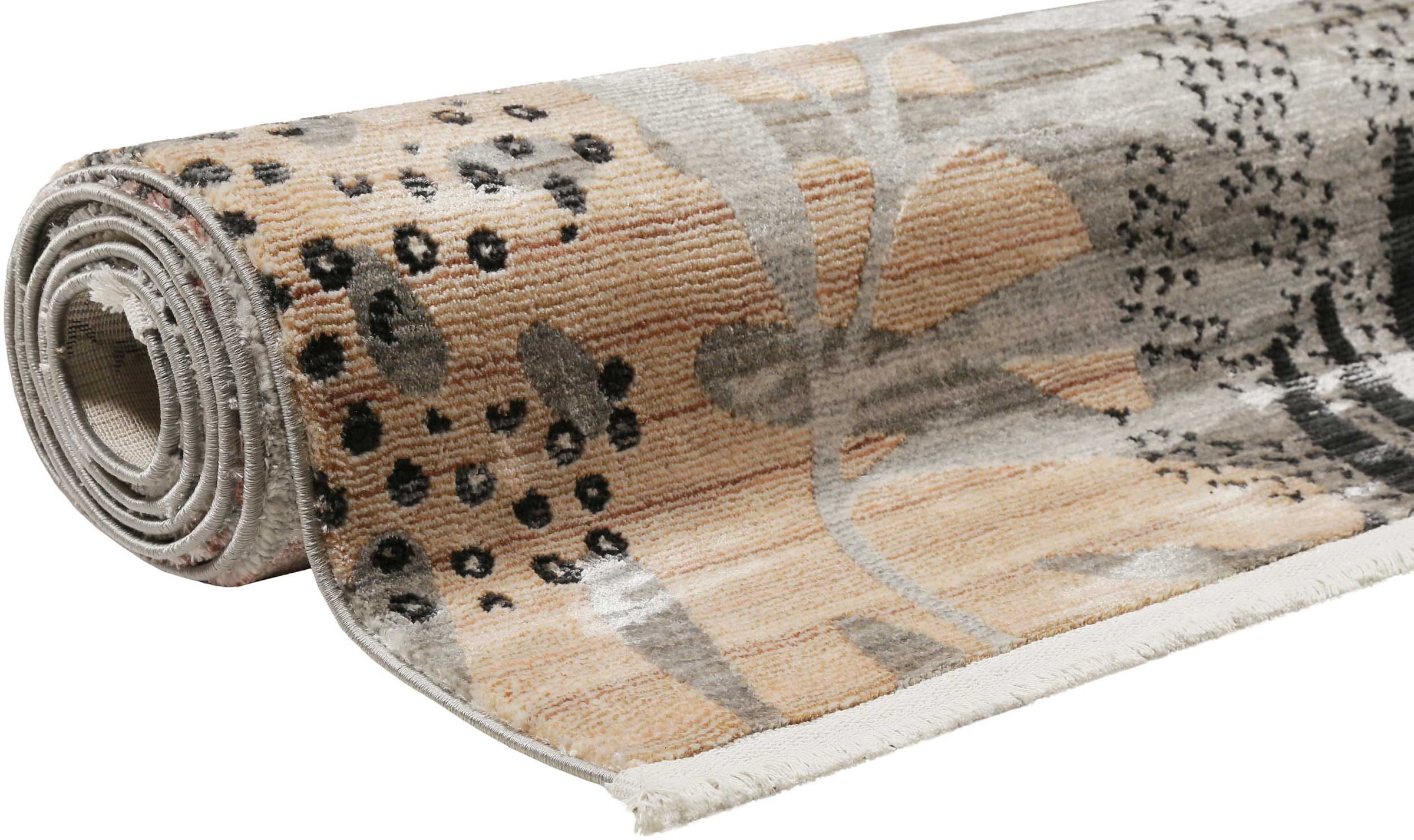 Esprit Teppich »Florence ESP-21077« rechteckig 7 mm Höhe Moderner Designteppich mit Fransen, Dschungel, Wohnzimmer