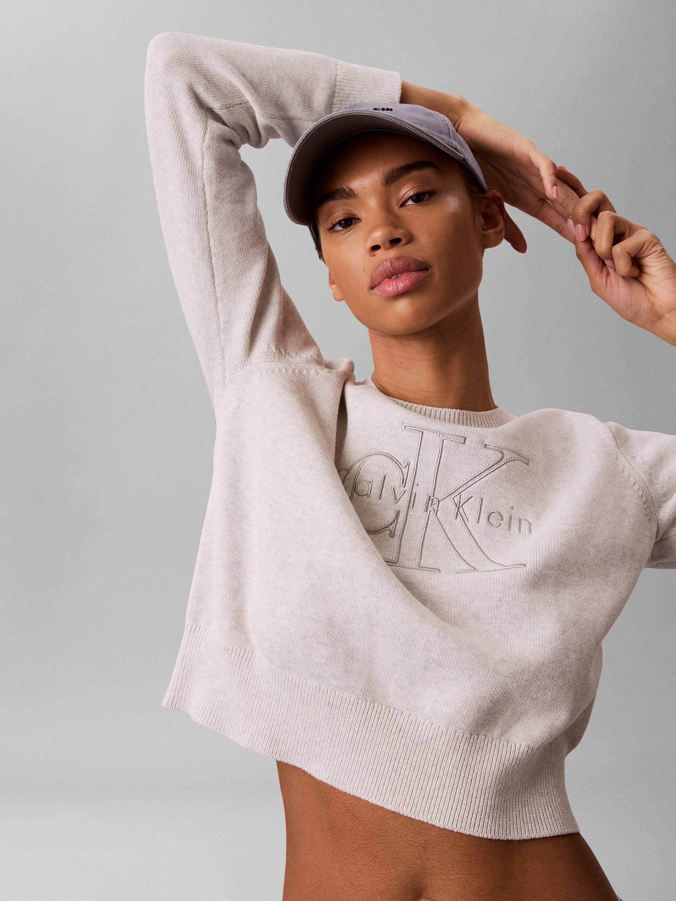 Calvin Klein Jeans Strickpullover Feinstrick, reine Baumwolle, Stickerei