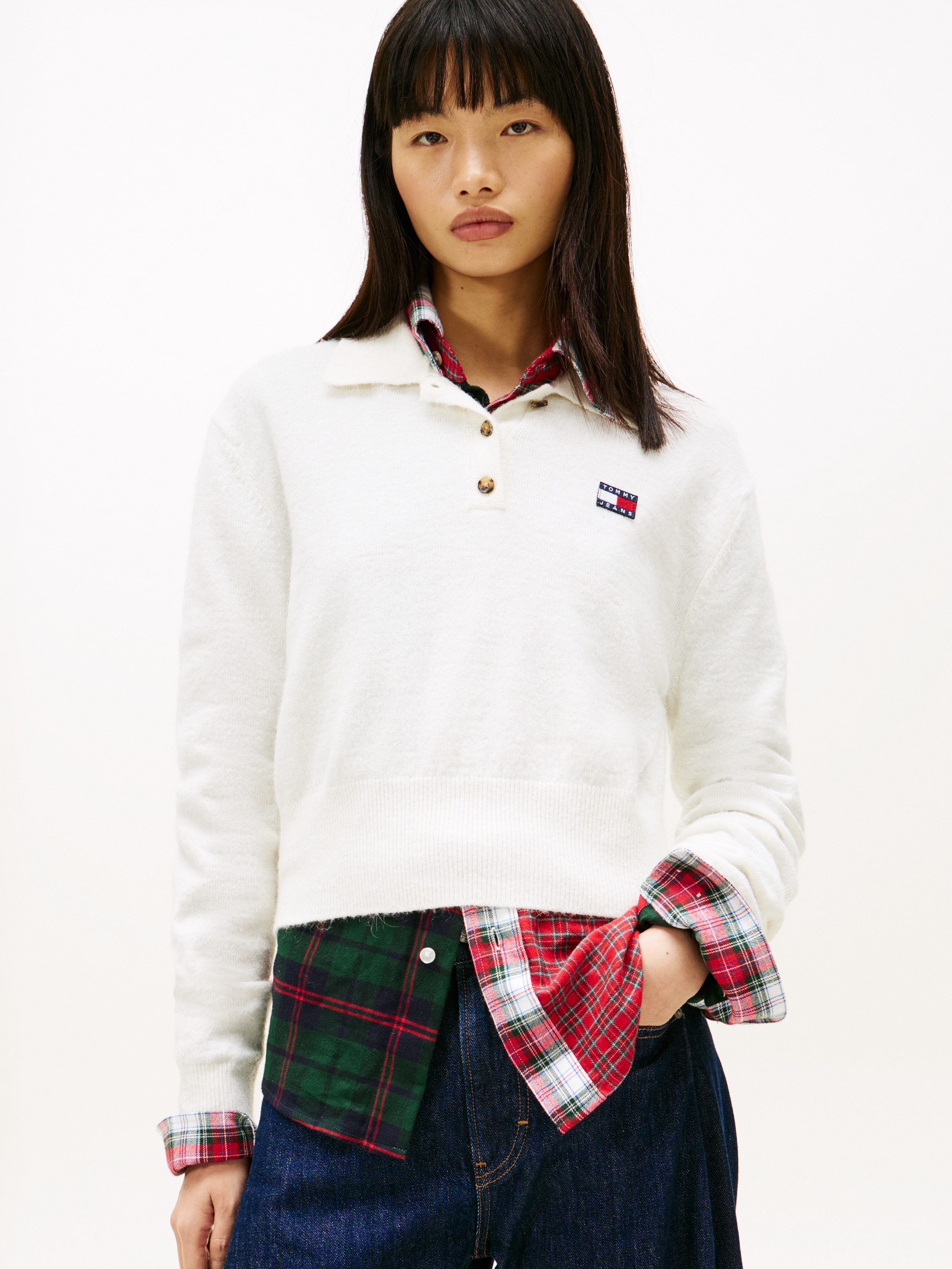 Tommy Jeans Pull en tricot »TJW FLUFFY POLO SWEATER«