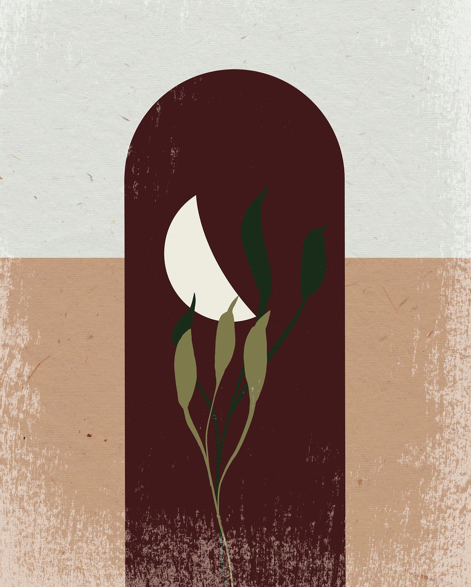 Komar Bild »Silence Half Moon« Natur 1 Stk. tlg. Wandbild zur Dekoration - ohne Rahmen