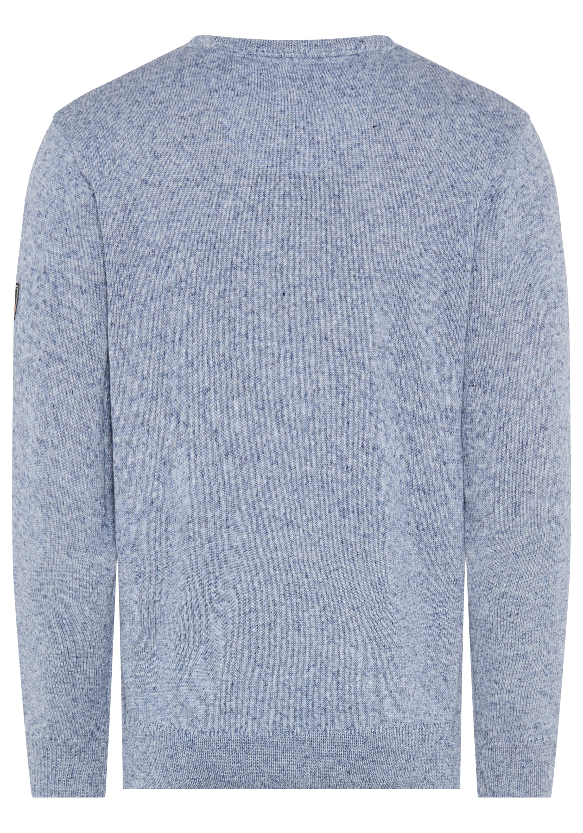 DELMAO Pull à col rond »Neue Kollektion! Sommerlicher Leinenanteil« Rundhalsausschnitt, regular fit, Langarm, melierte Optik