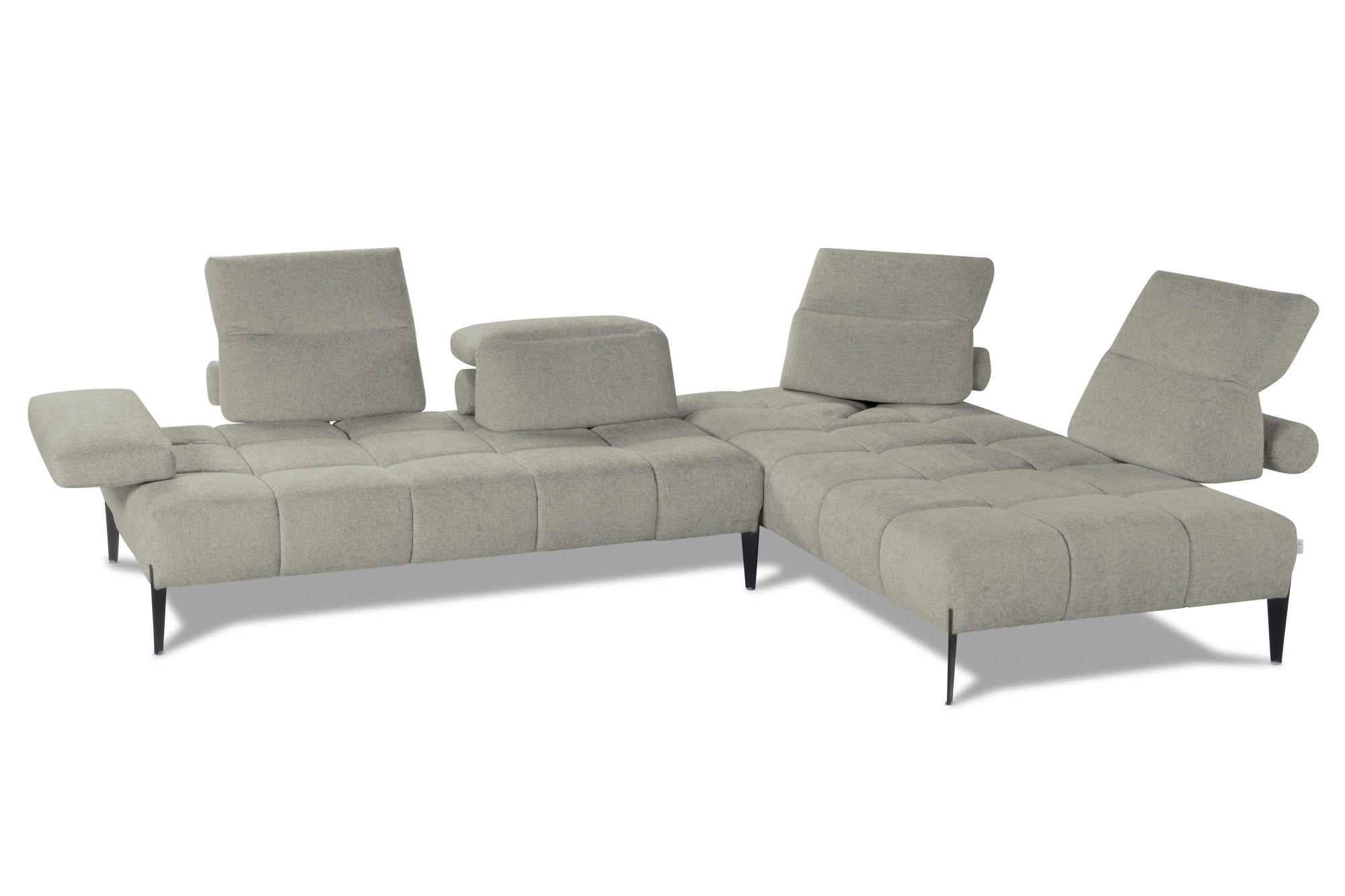 CALIA ITALIA Ecksofa »Skyline, Made in Italy, Design-Sofa, L-Form, mit Sitztiefenverstellung« verstellbare Armlehne und Kopfstütze für maximalen Komfort