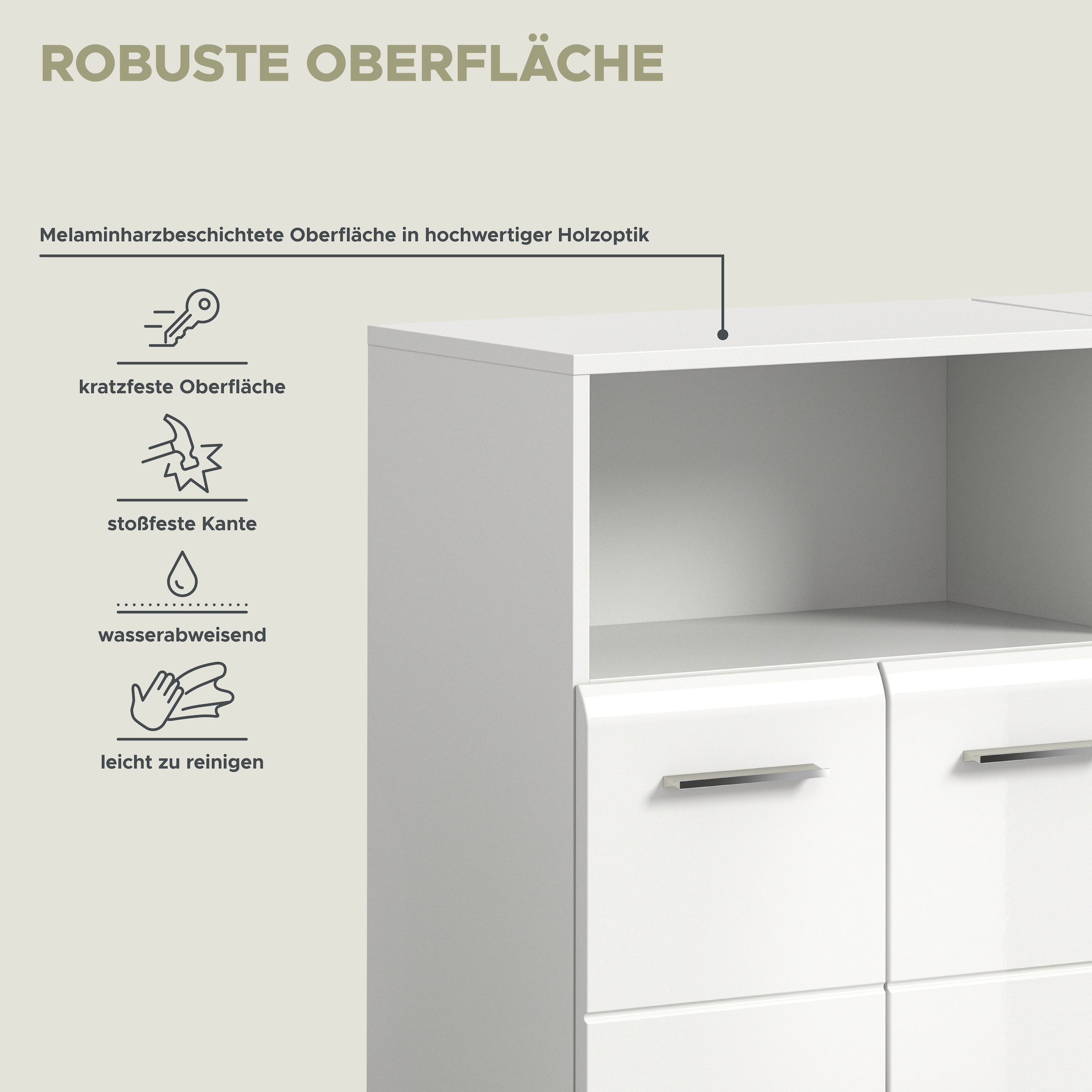 welltime Ensemble de meubles de salle de bain »FLORENZ, TOPSELLER!, 2-teilige Badkombination, hochwertige MDF-Front« Set, 2-teiliges Set bestehend aus: 2 Midischrank breit, 