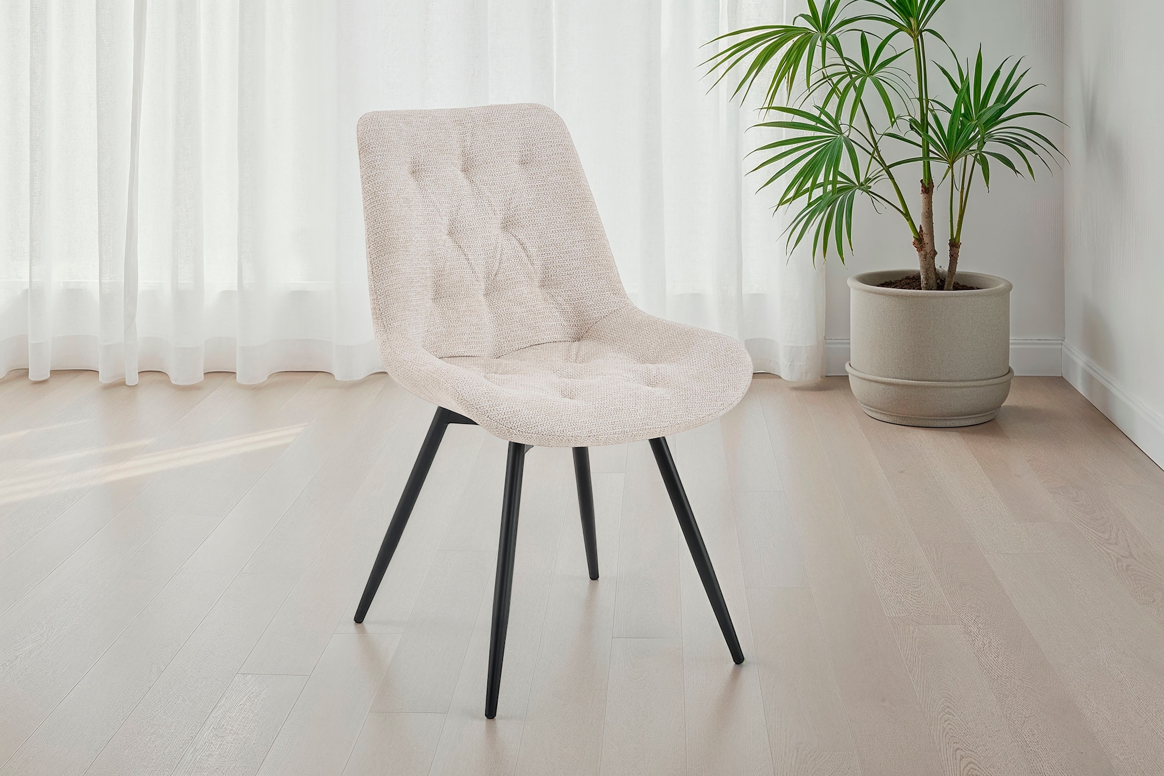byLIVING Chaise de salle à manger »Aragon« (Ensemble) 2 cuischaise pivotante à 360 degrés, revêtement en tissu tissé de qualité avec matelassage