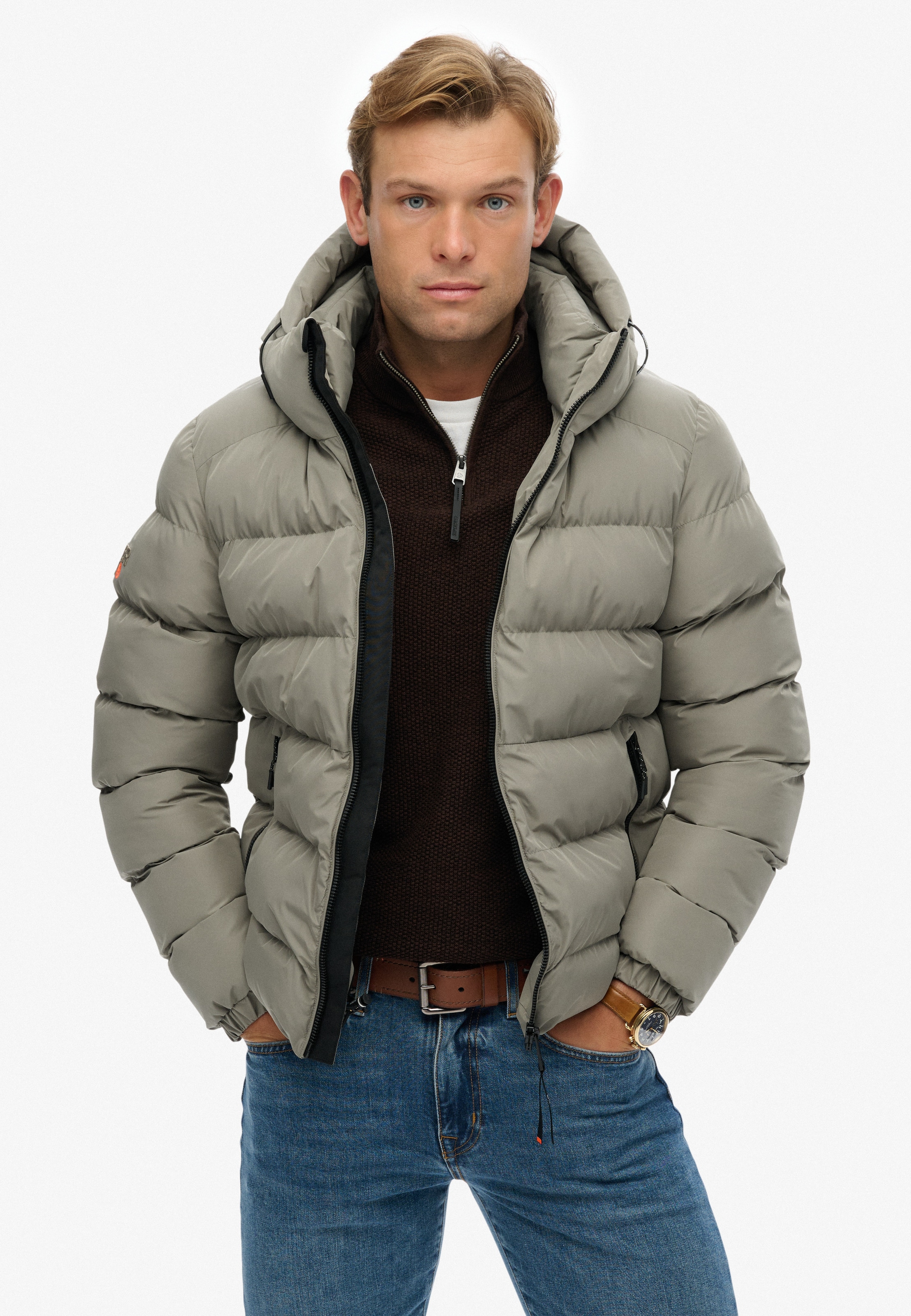 Superdry »HOODED SPORTS PUFFER JACKET« mit Kapuze Kunstfaser, relaxed fit